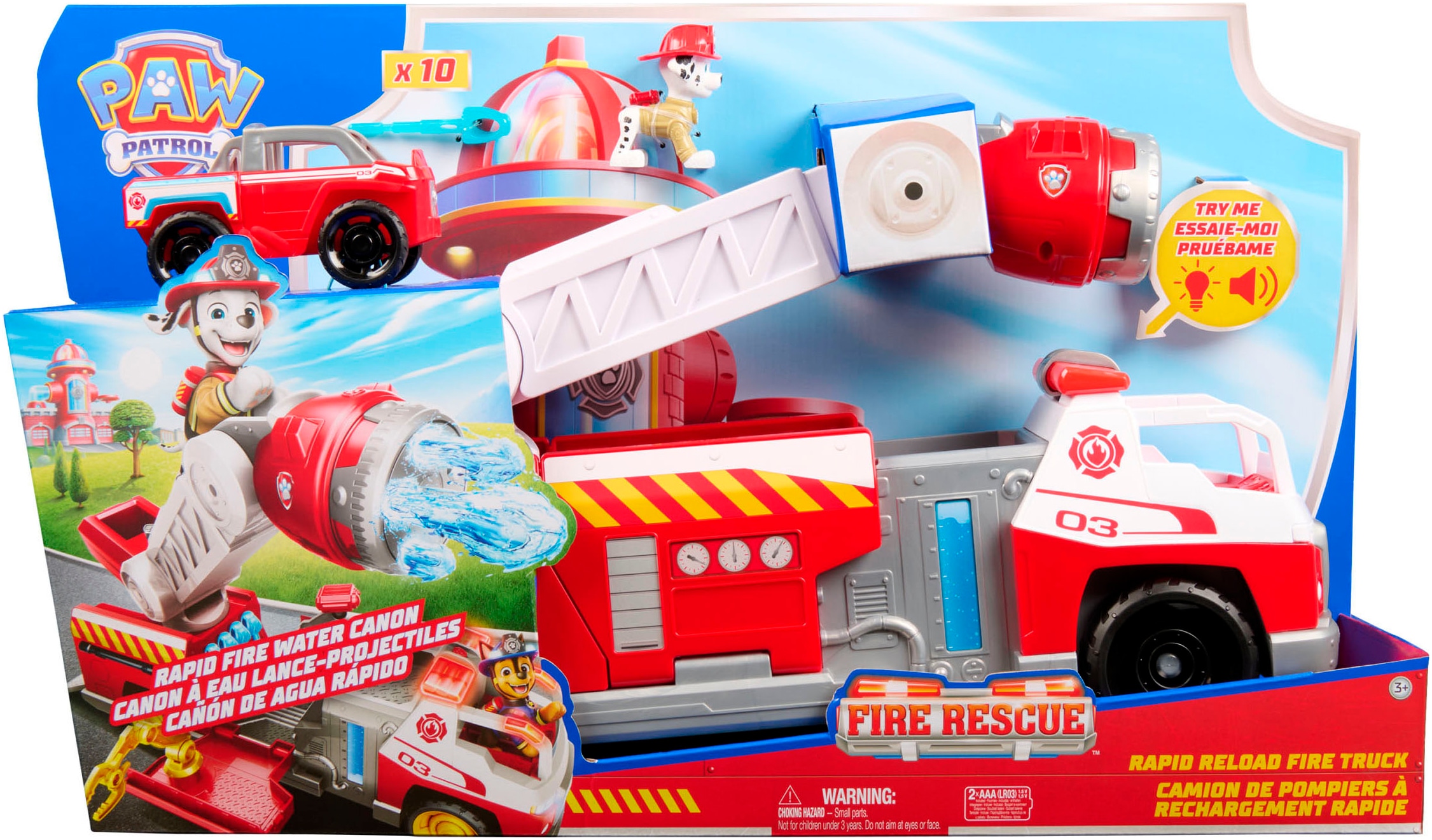 Spin Master Jouet pompier »PAW Patrol Fire Rescue - Marshalls Deluxe Feuerwehr-Truck« mit Licht und Sound
