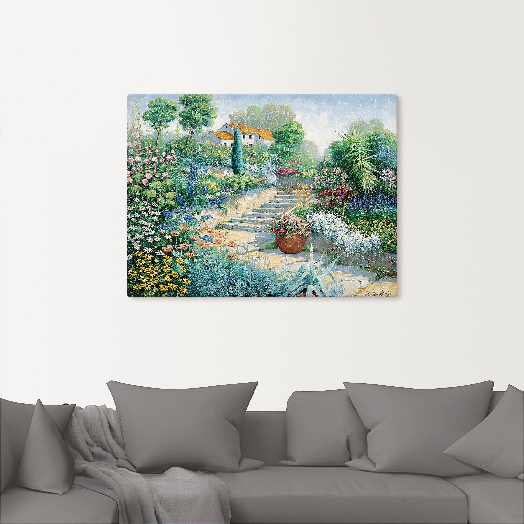 Artland Leinwandbild »Überall Blumen« Garten 1 Stk. tlg. auf Holzrahmen gespannt