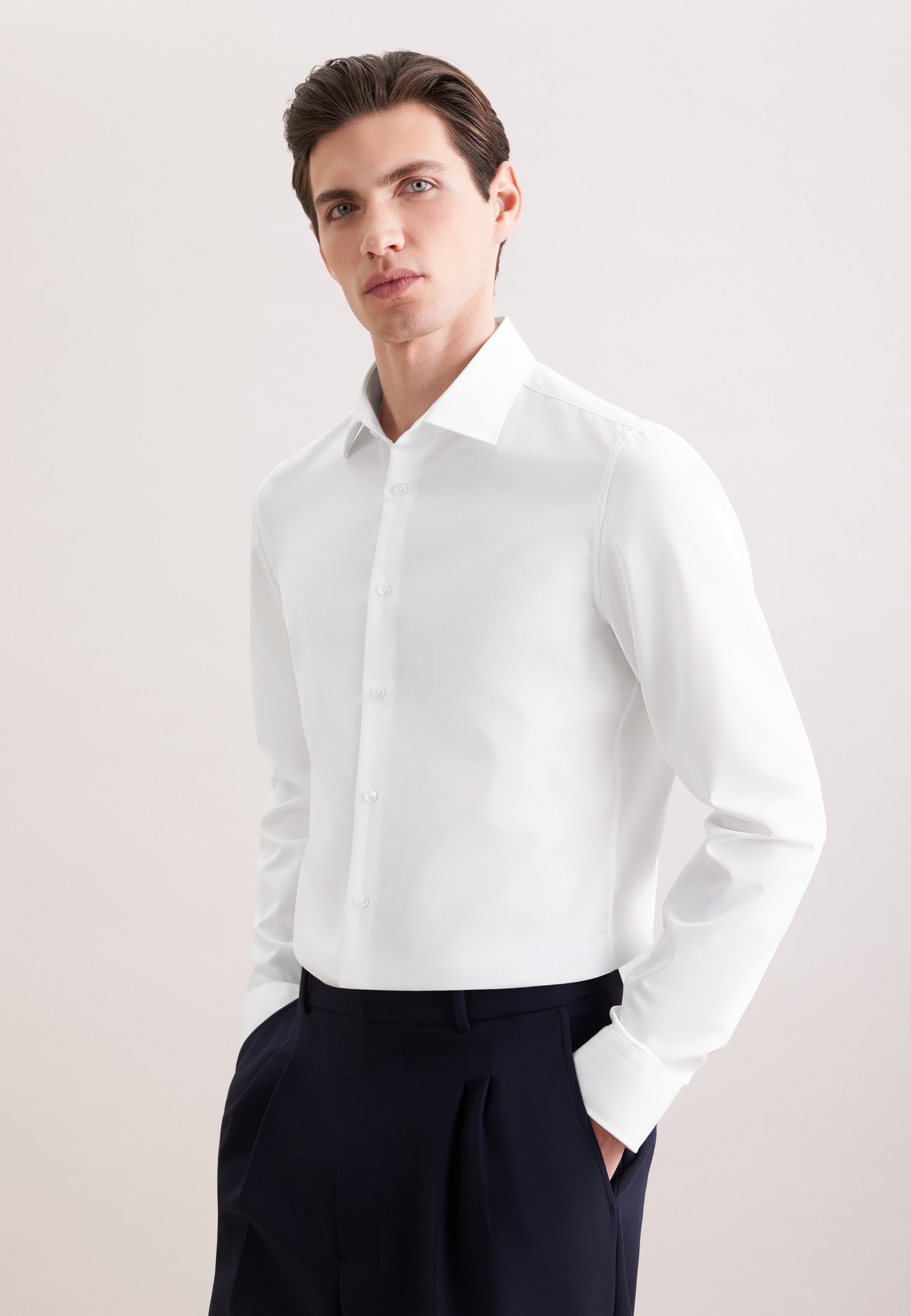 seidensticker Businesshemd »Schwarze Rose« Shaped 1/1 Extra lang Kentkragen Uni