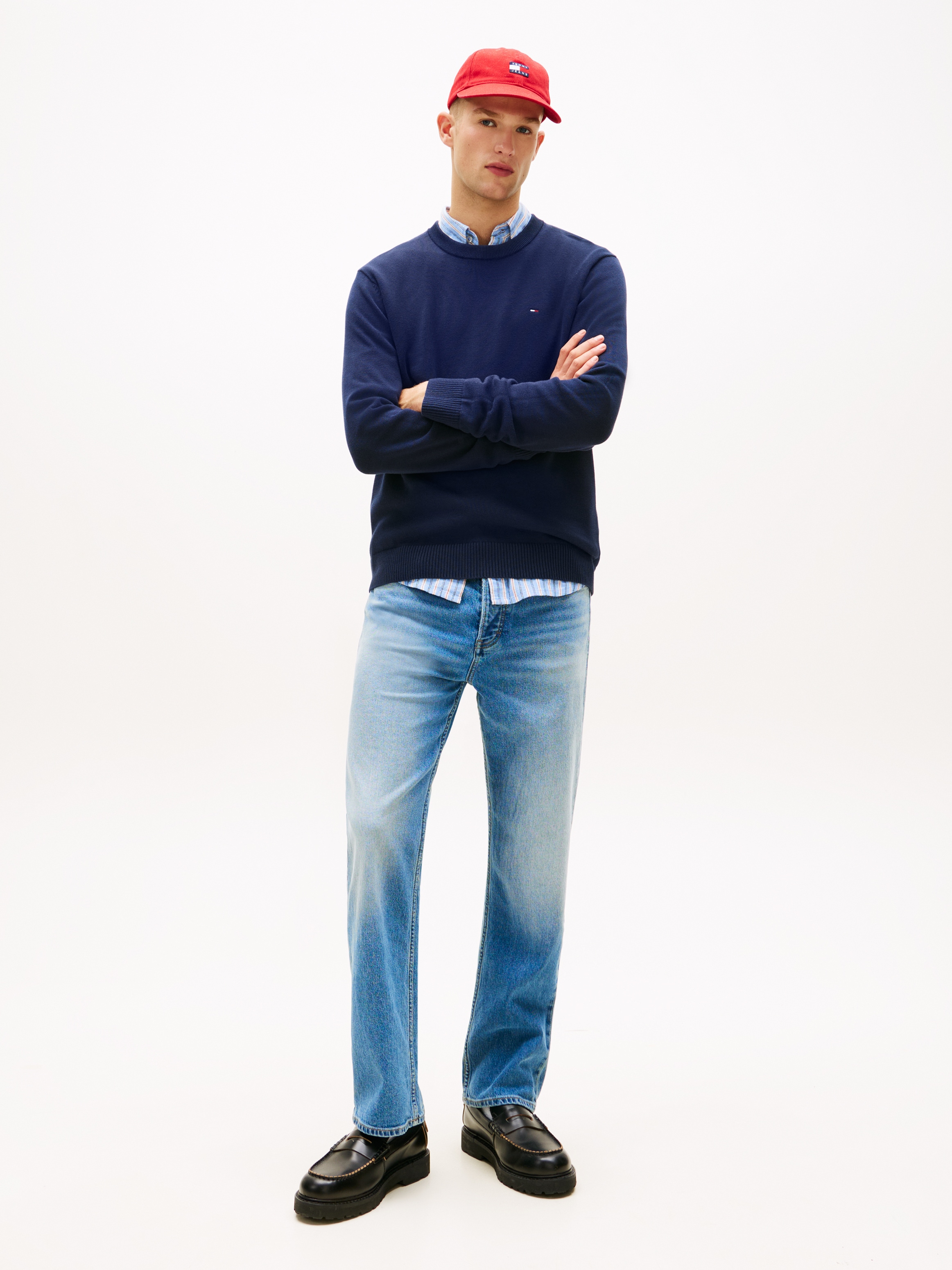 Tommy Jeans Pull en tricot »TJM SLIM FIT LIGHT SWEATER« Coupe slim avec col rond