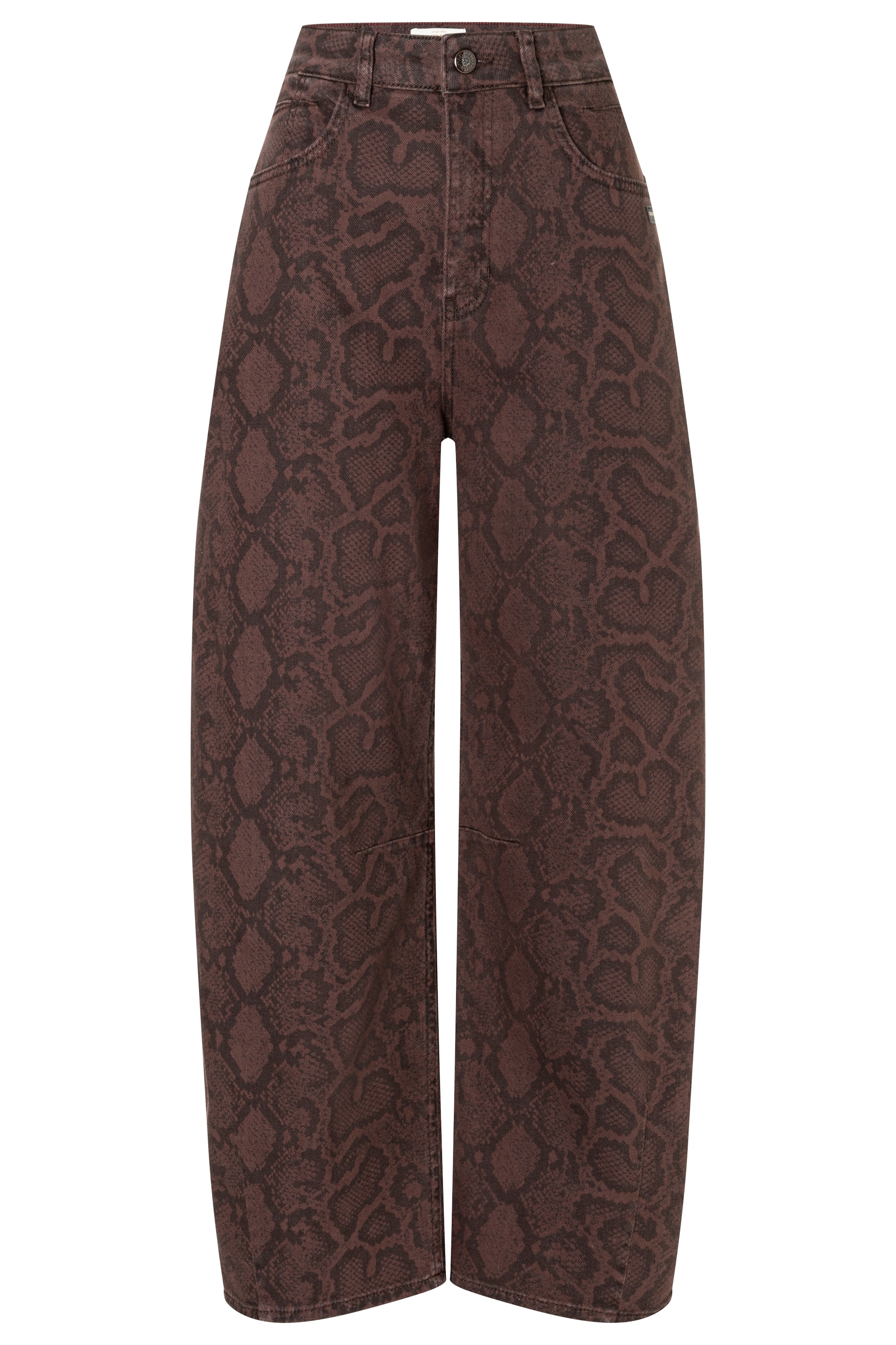 GANG Jeans loose fit »94SARINA« coupe barrel avec pinces aux genoux, imprimé serpent