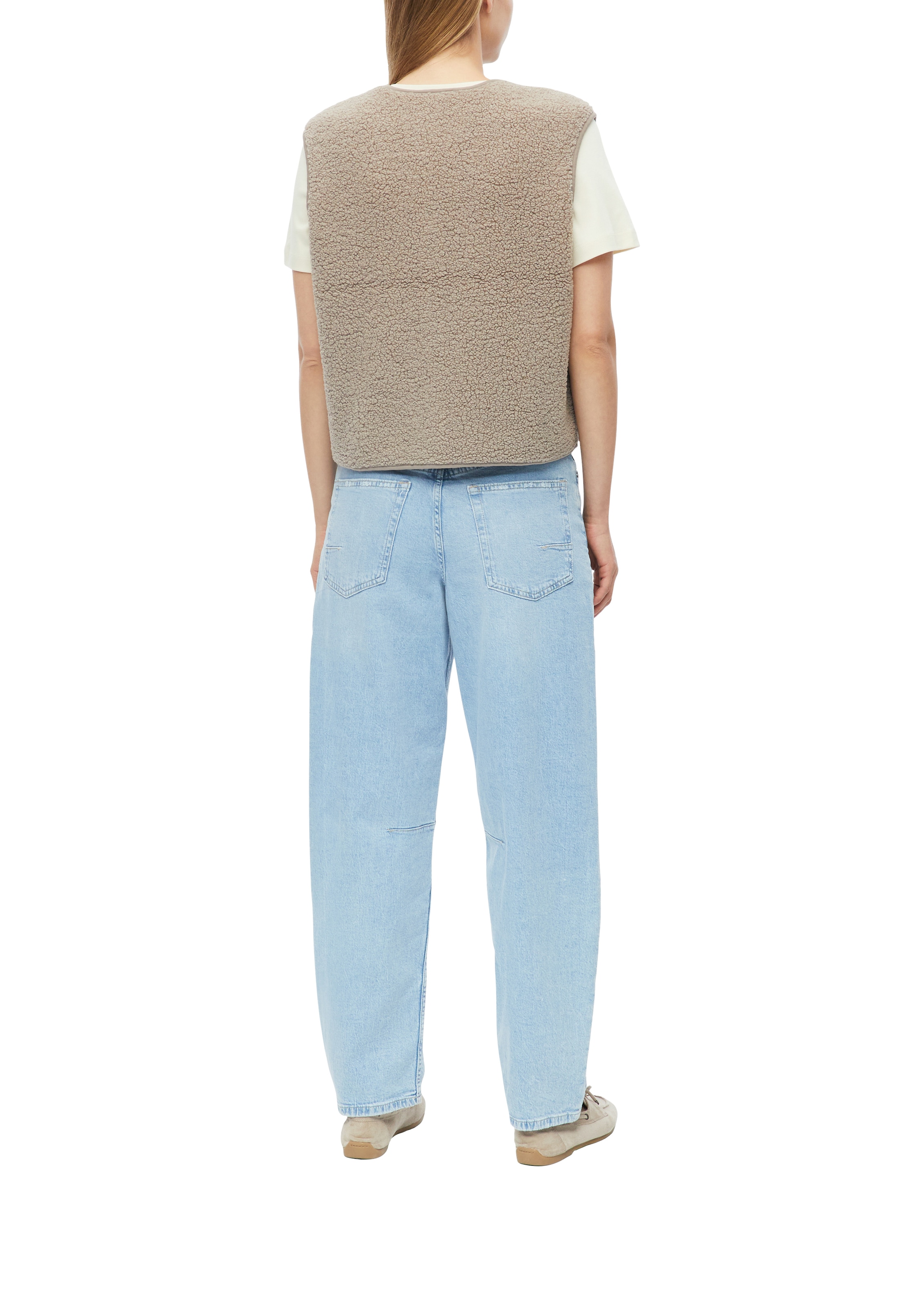 s.Oliver Gilet en peluche avec boutons-pression / col en V
