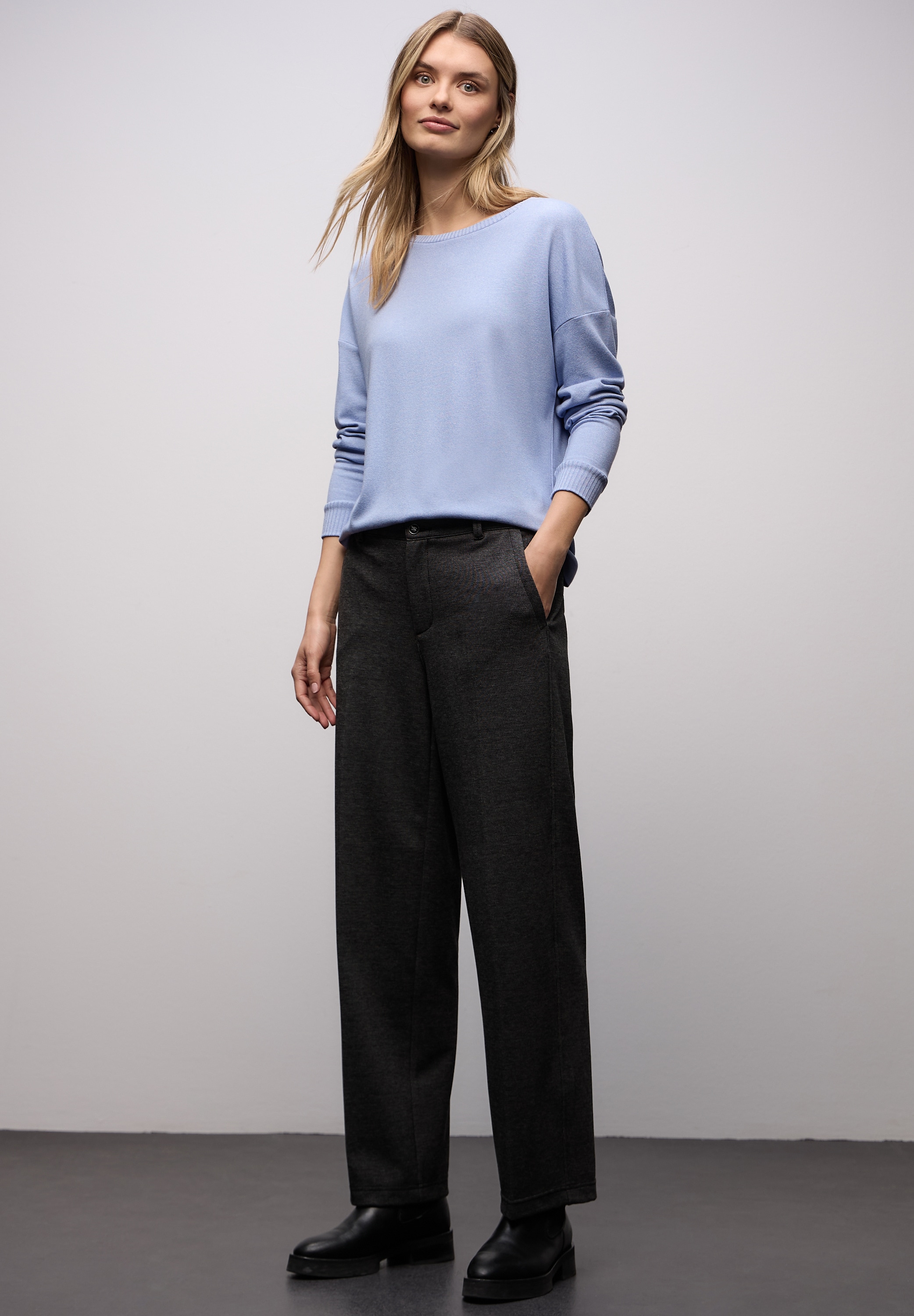 STREET ONE T-shirt à manches longues im Melange Look