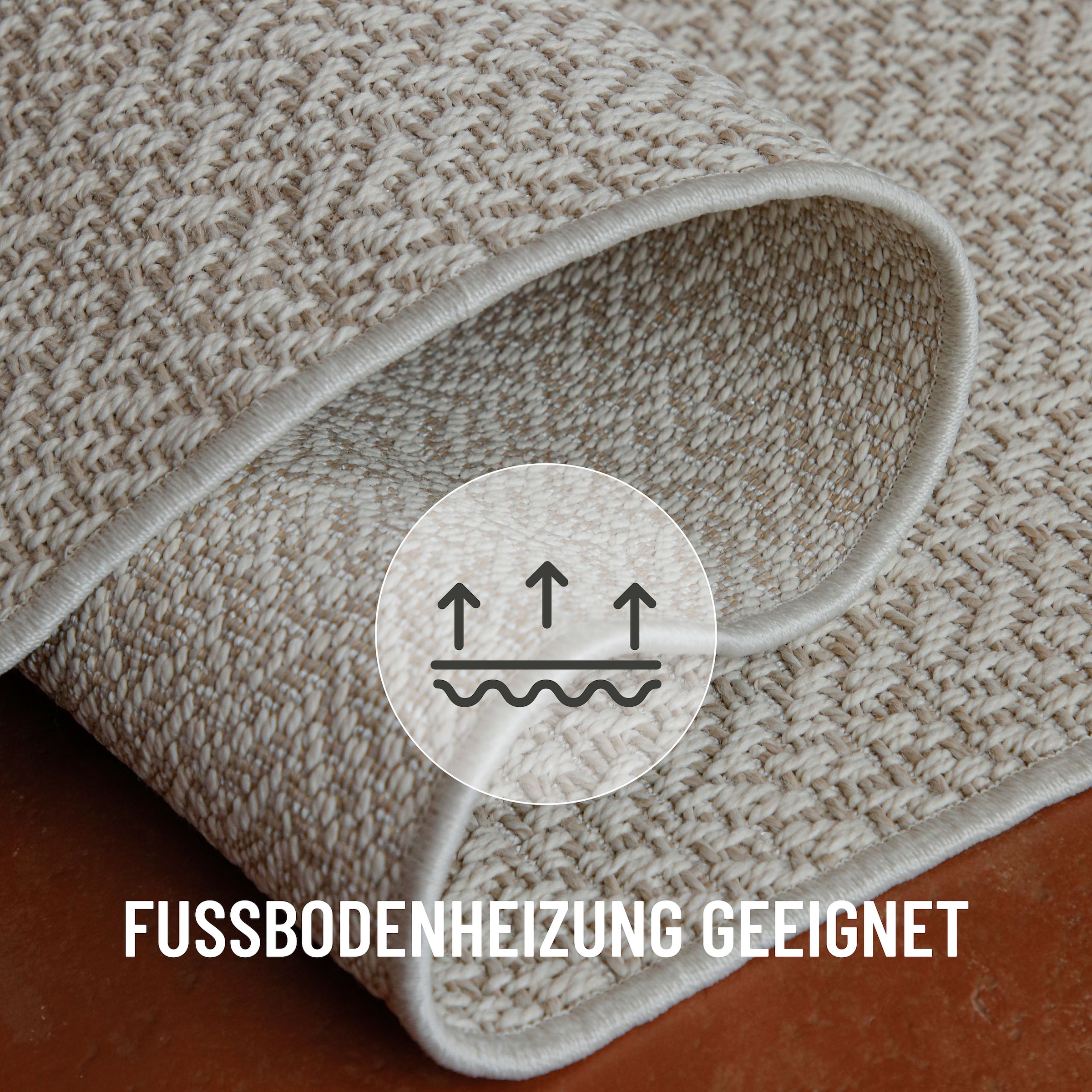 Wecon home Chemin de table »Layo« Rectangulaire 6 mm Höhe Flachgewebe, wetterfest, geometrisches Design, In- & Outdoor Teppich