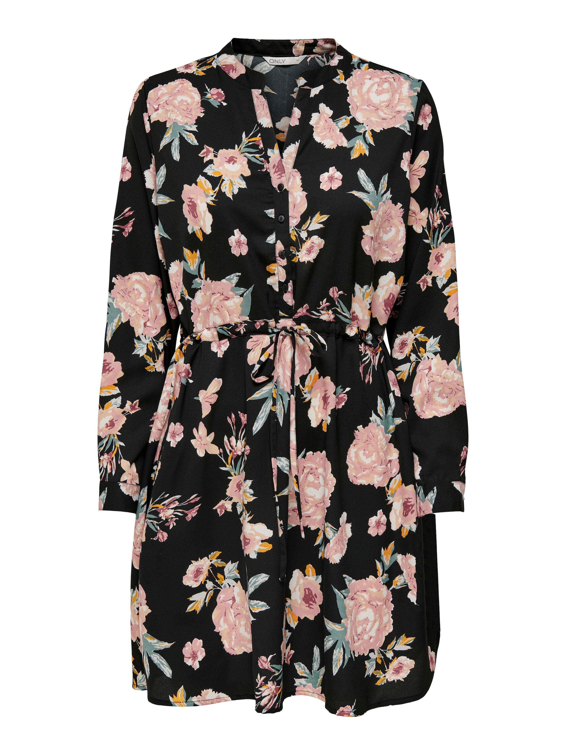 ONLY Robe imprimée »ONLCORY LIFE L/S V-NECK TUNIC WVN NOOS« Robe d'été avec ceinture à la taille