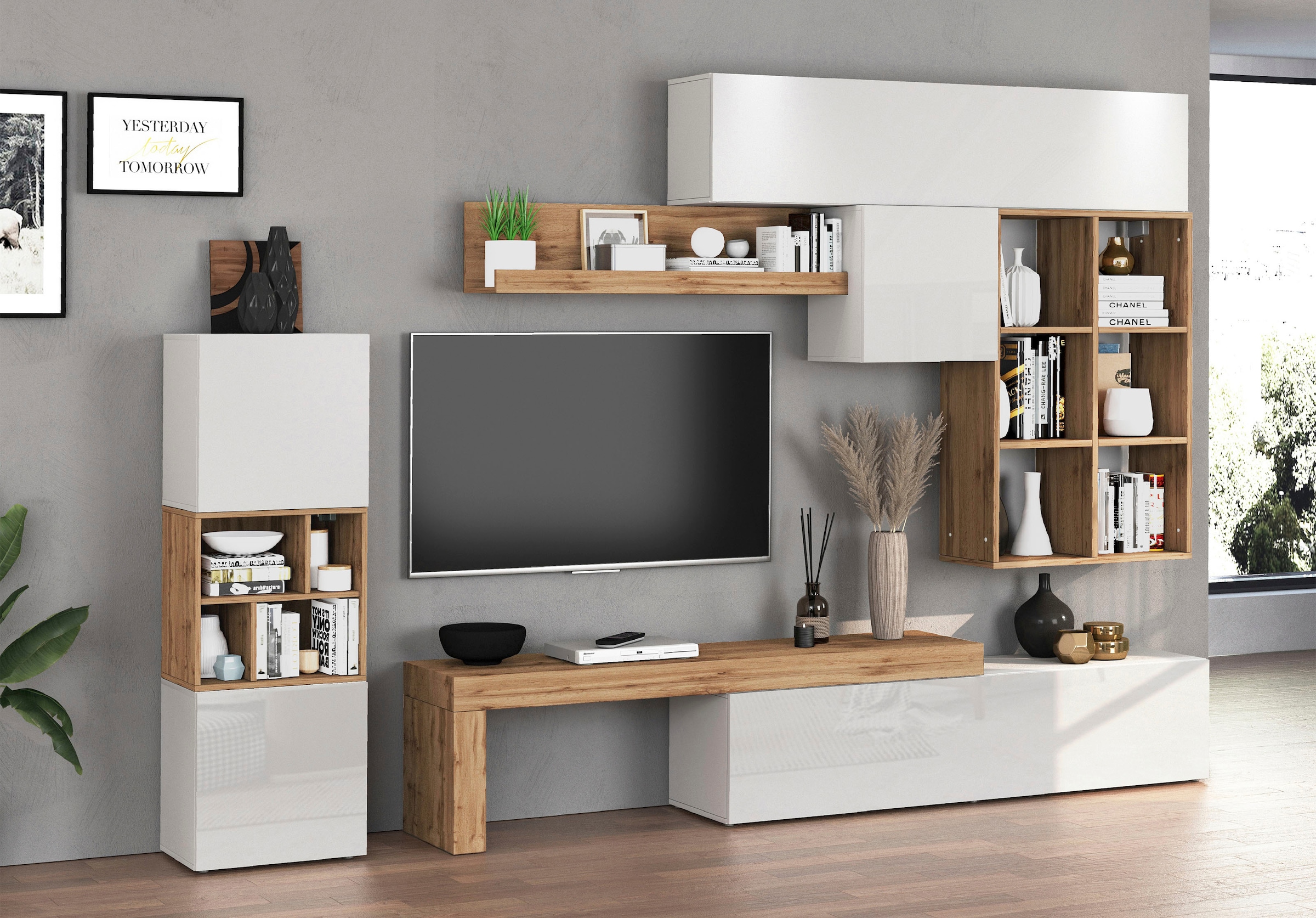 GOODproduct Wohnwand »Chronos Wohnwand, Medienwand, 8-er set« 8 Stk. tlg.