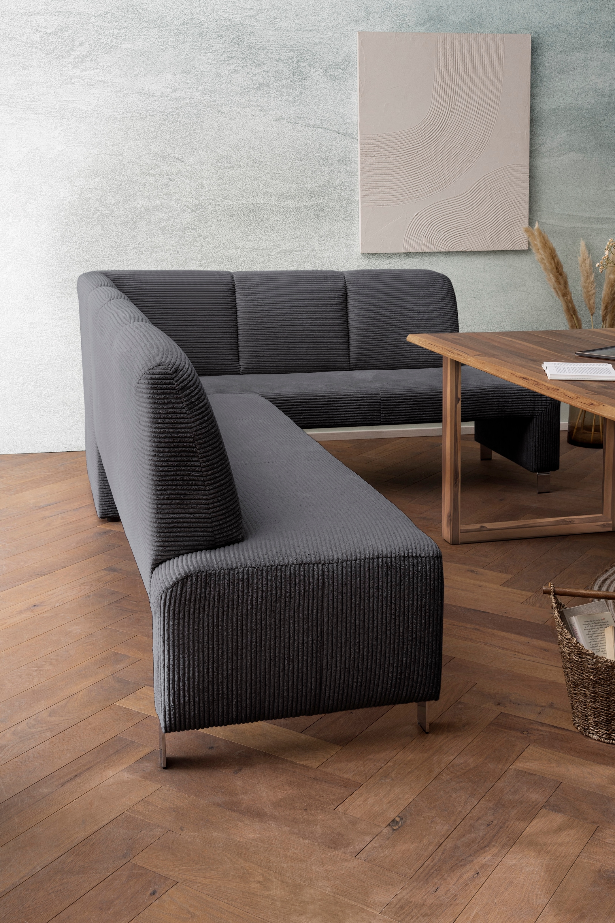 exxpo - sofa fashion Banc d'angle »Intenso, modern,  263/198 cm (B/T)« grande garde au sol, positionnable librement dans l'espace, grand confort d'assise