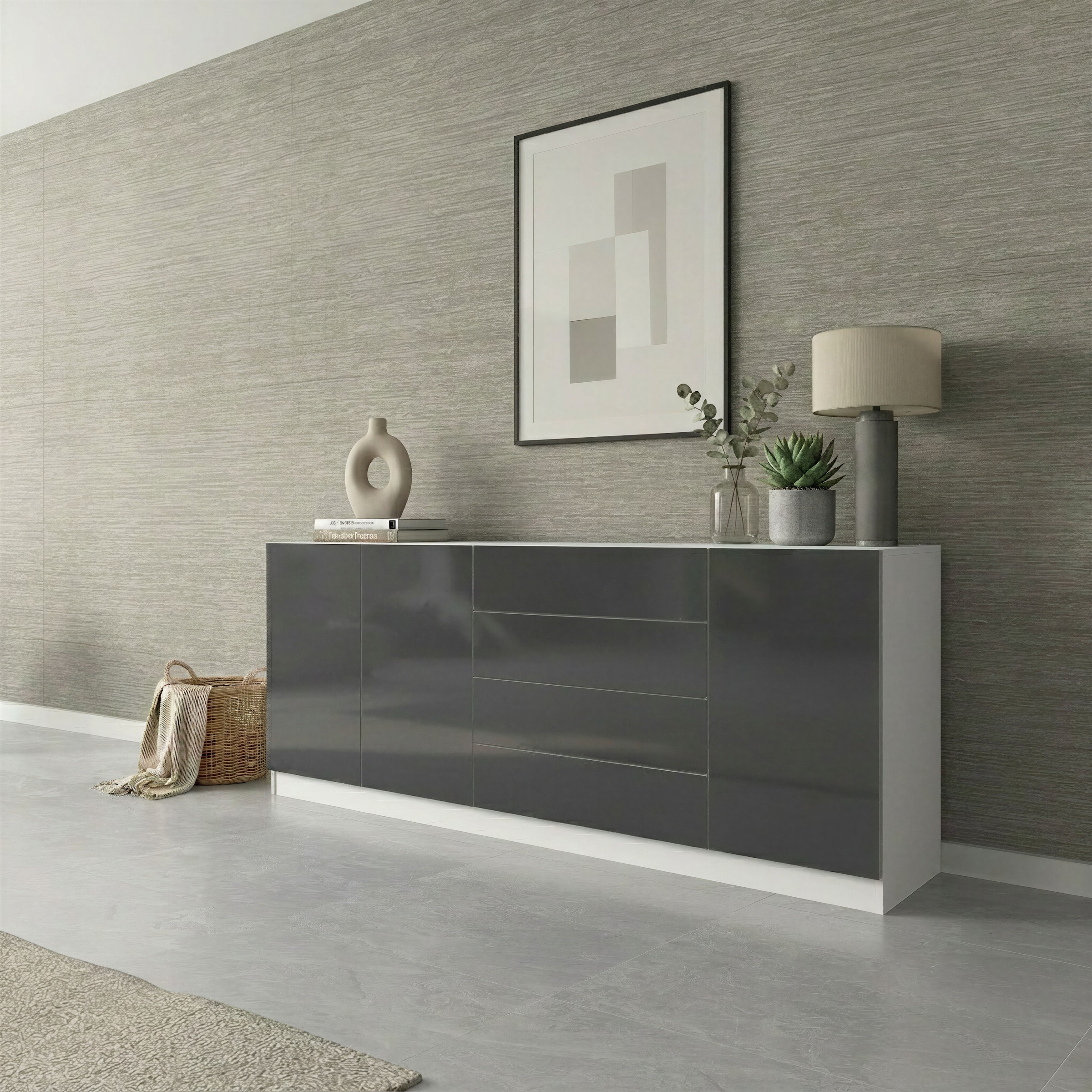 borchardt Möbel Sideboard »Vaasa, Kommode mit 3 Türen und 4 Schubkästen auf Kugelführungen« Breite 190 cm