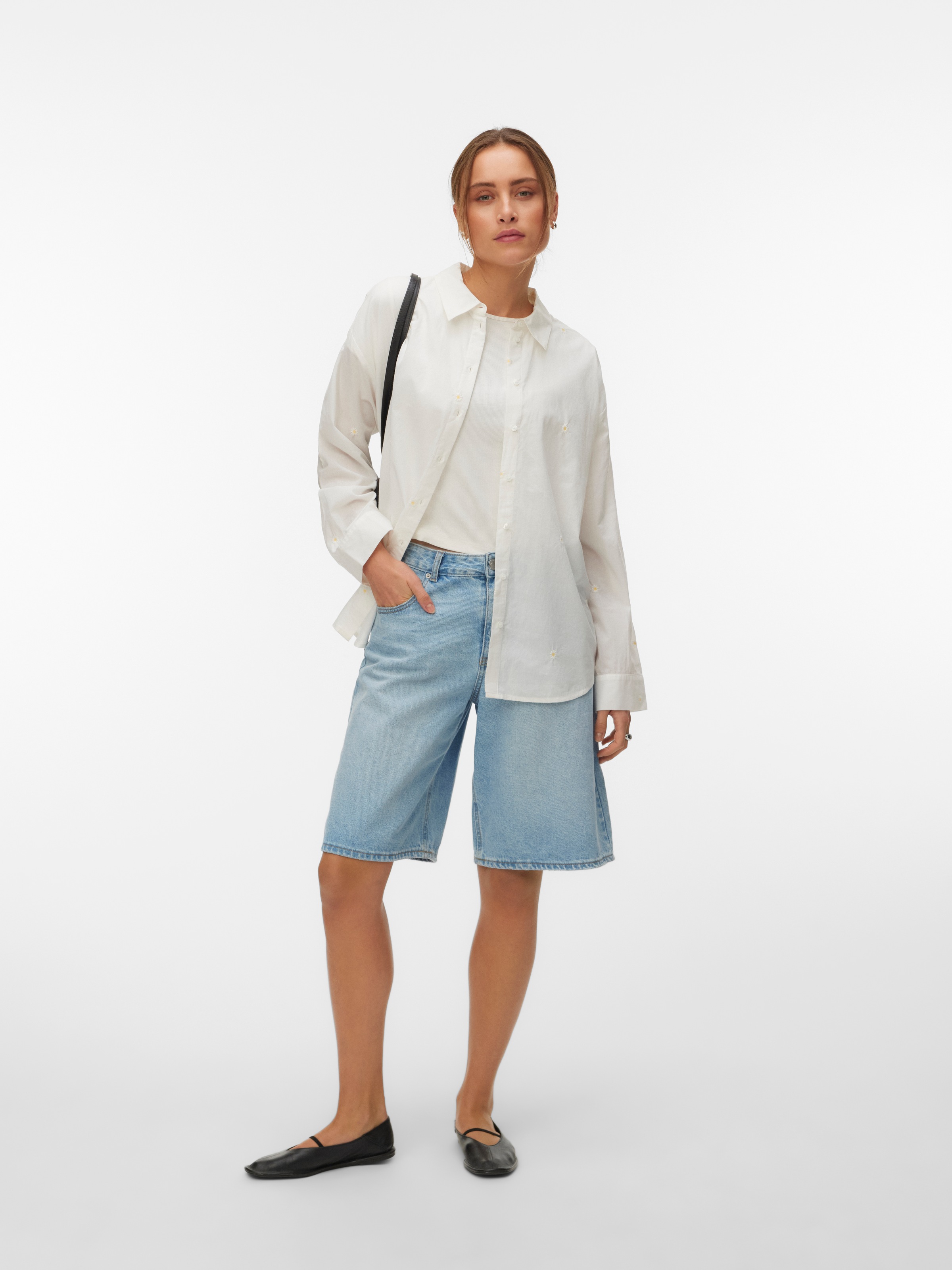 Vero Moda Blouse à manches longues »VMODONA LS SHIRT WVN NOOS« Baumwolle, regular fit