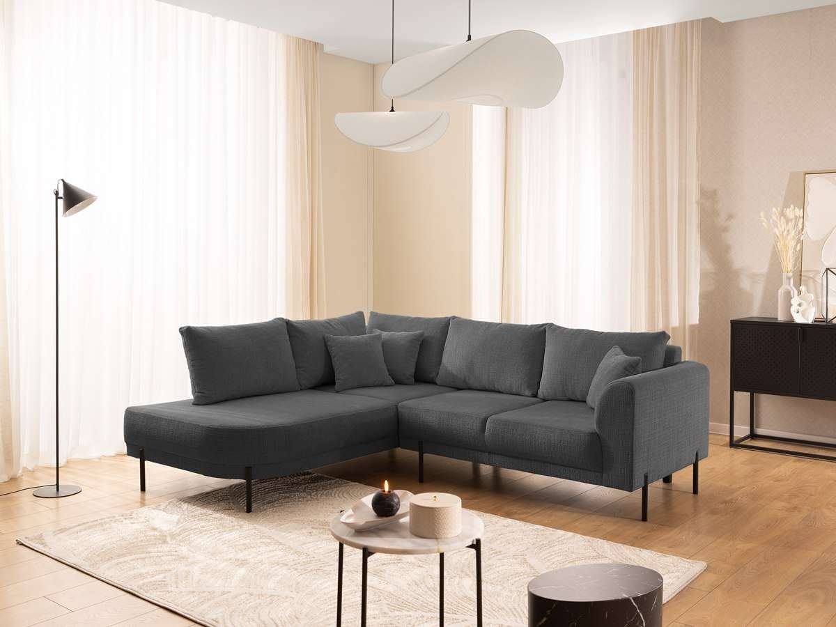 Home affaire Canapé d'angle »NELLIA L-Form mit Ottomane rechts oder links bestellbar, Breite 231 cm« enthält 5 Rückenkissen, angenehmen Sitzkomfort, belastbar bis 480kg