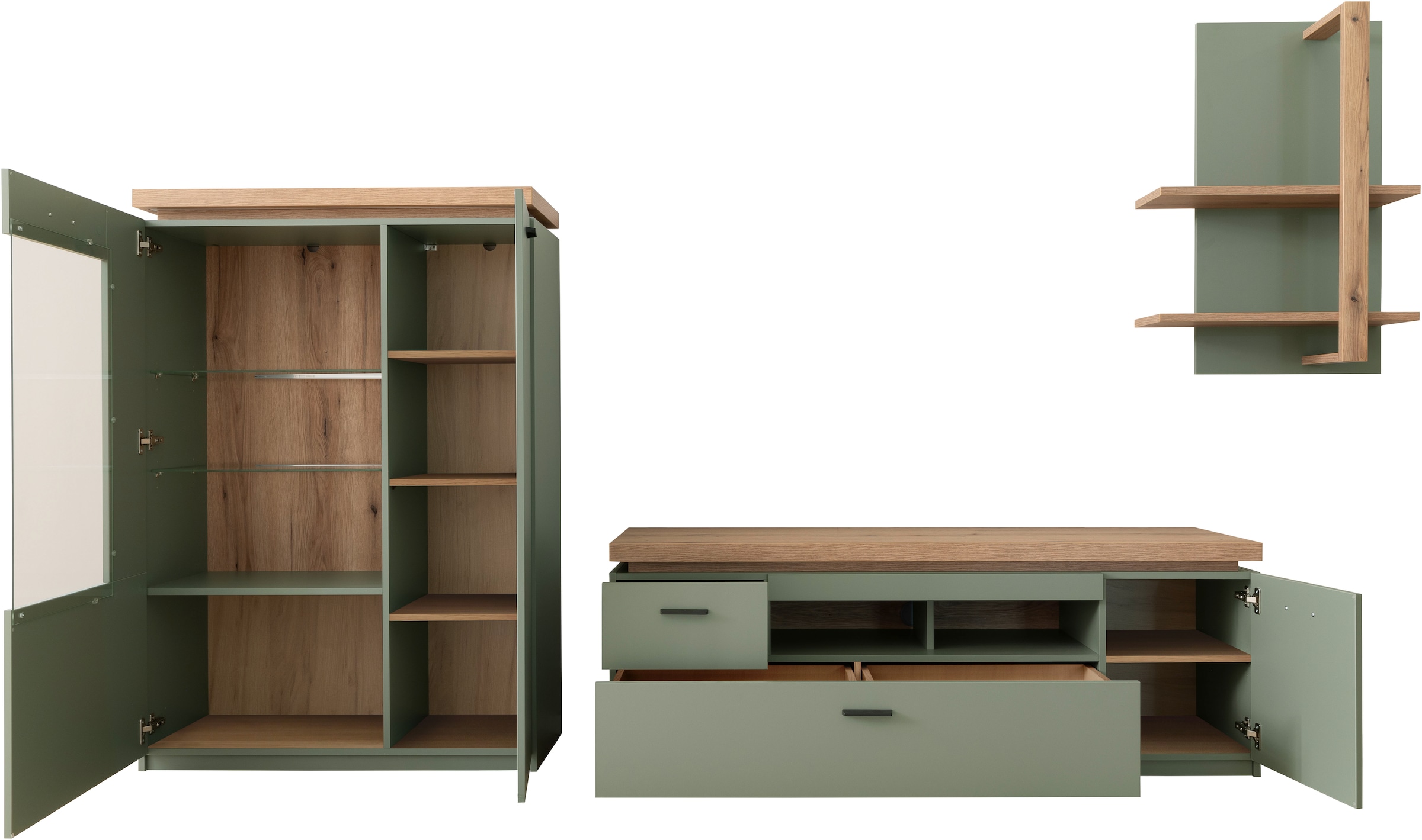 MCA furniture Wohnwand »MONIZ Wohnkomination 2« Komplett-Set, 3 Stk. tlg.