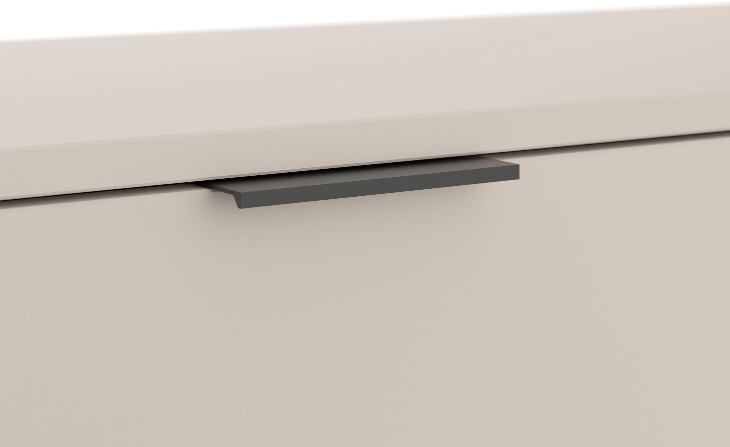 GOODproduct Table basse »Oslo, B/H/T: 180/40/33 cm« 2 rabats, poignées métalliques noires, pieds noirs