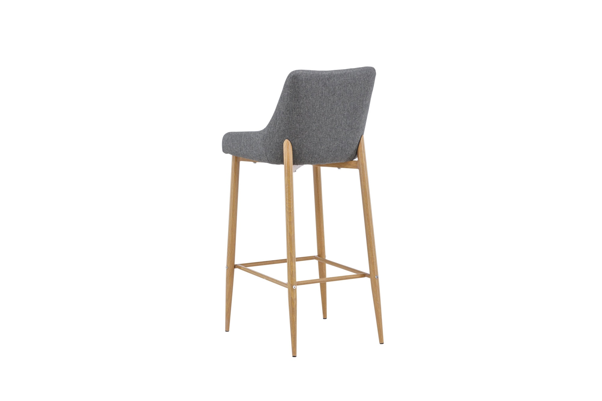 Venture Home Tabouret de bar »Plaza, 2er-Set Barhocker in Dunkelgrau-Stoff, Eichen-Beine, 120 kg« Ensemble, 2 cuis tlg. Tabouret de bar, revêtement en tissu, pieds métal effet bois, repose-pieds, moderne