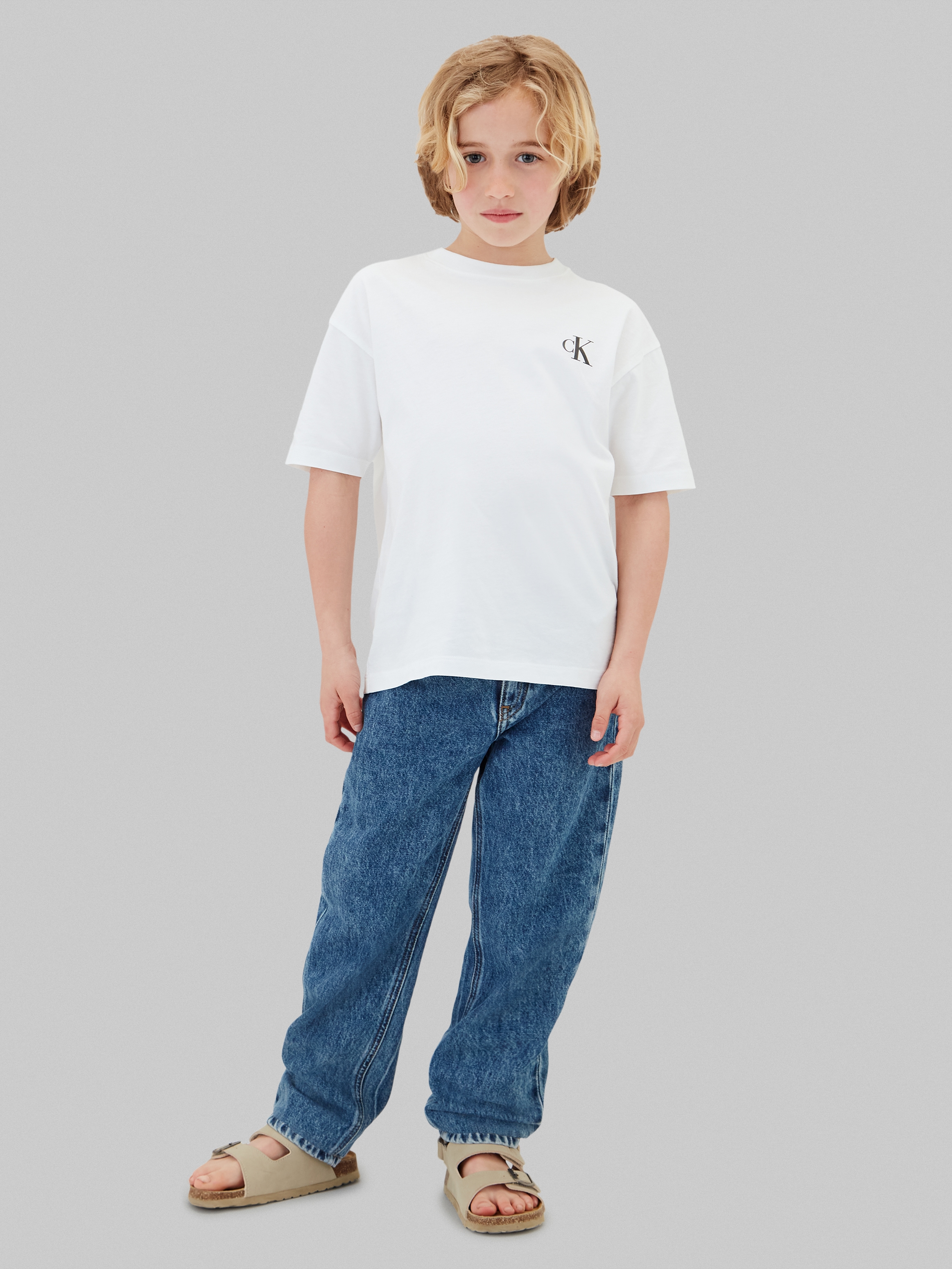 Calvin Klein Jeans T-Shirt Packung, 2 Reine Baumwolle, Regular Fit, Logodruck