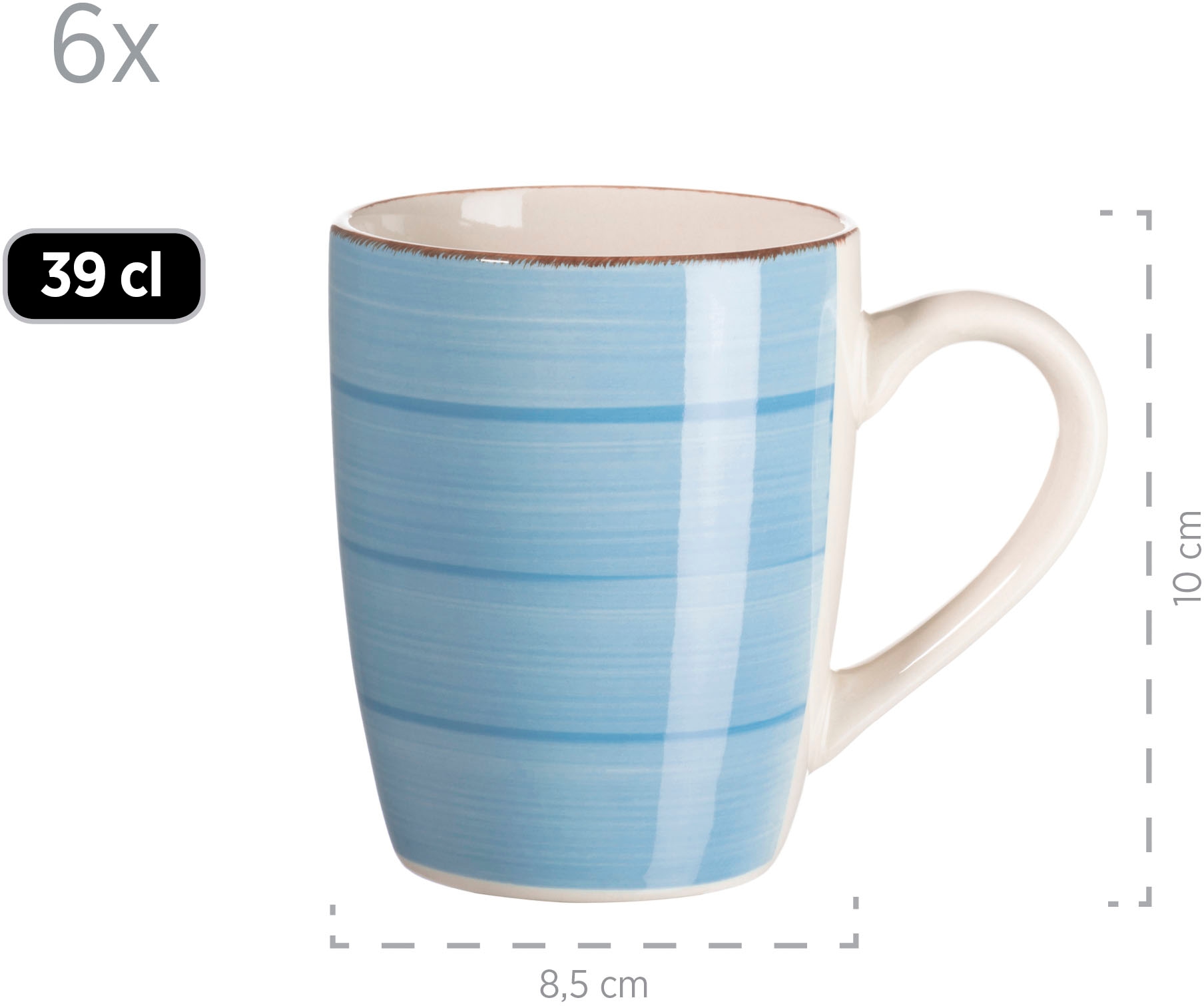 GOODproduct Service à café »Geschirr-Set, Service Bell Tempo« mit Spiraldekor, 18 Teile, für 6 Personen