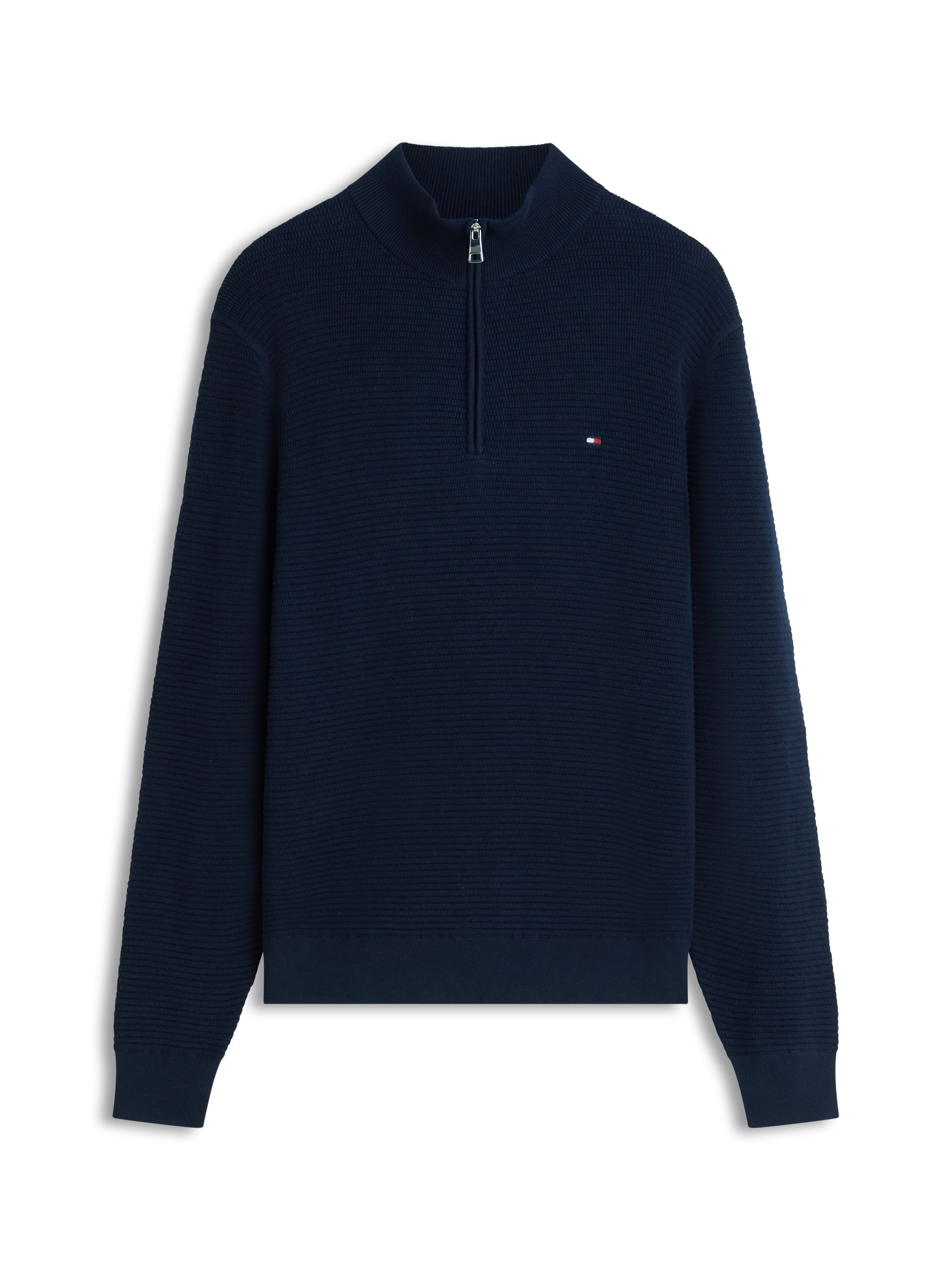 Tommy Hilfiger Pull en tricot »SEASONAL STRUCTURE ZIP MOCK« Regular fit avec col Troyer