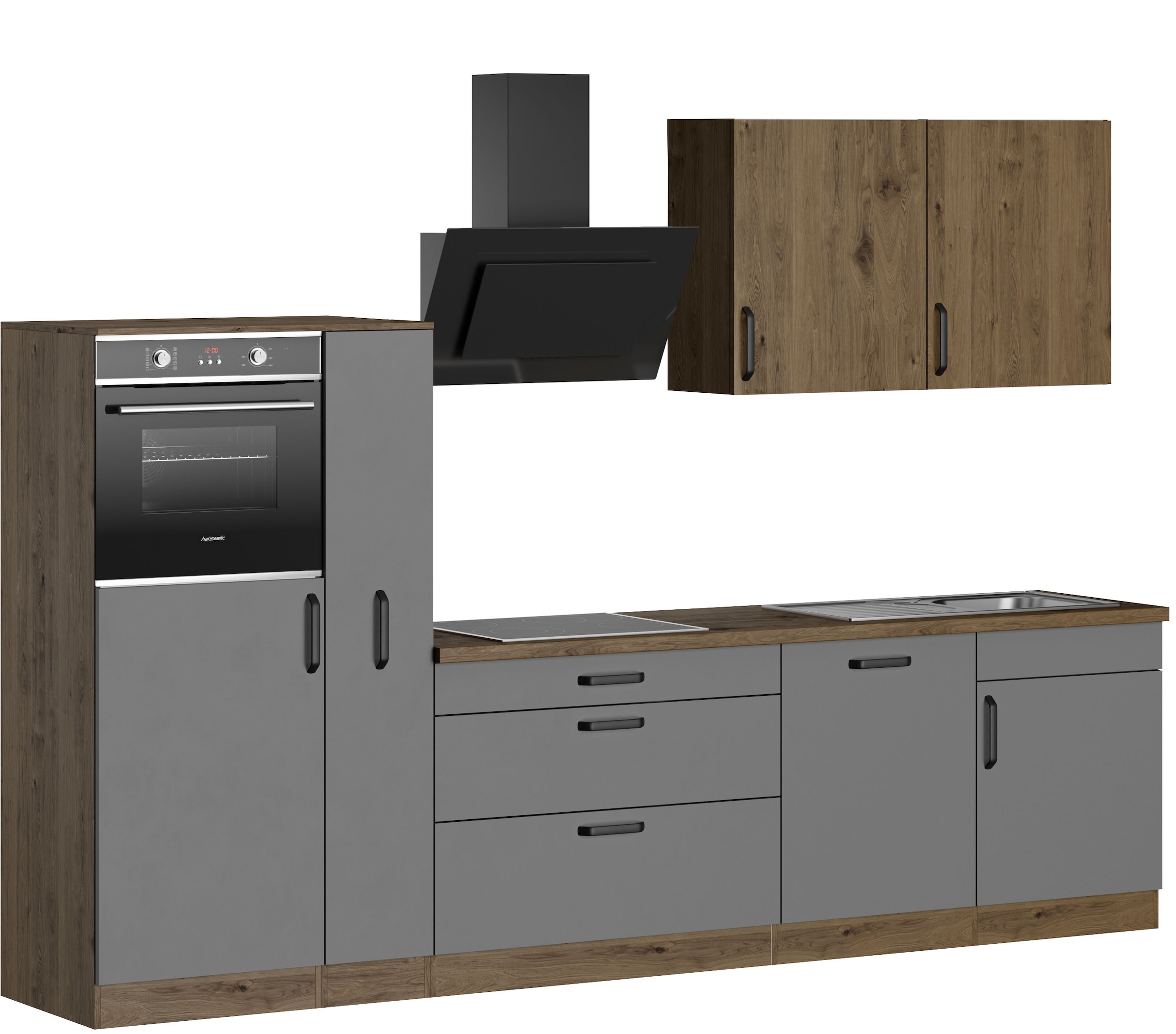 wiho Küchen Küchenzeile »Elba, TOPSELLER« wahlweise mit Hanseatic E-Geräten, Breite 310 cm