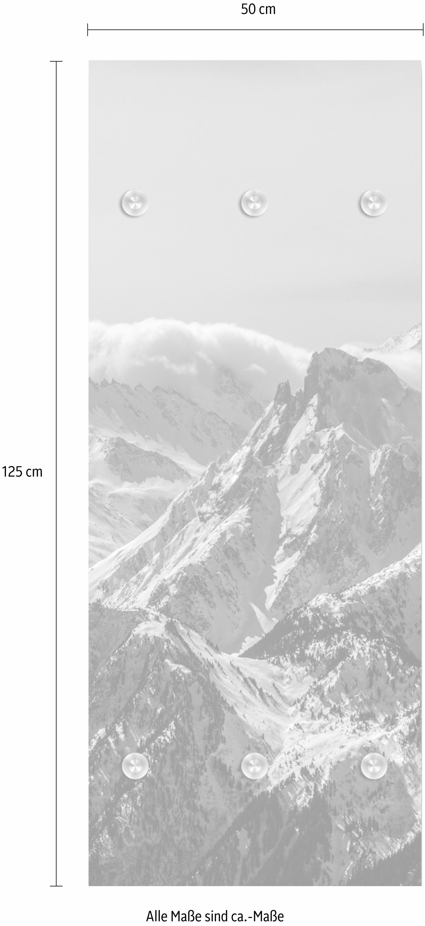 queence Garderobenleiste »Berge« mit 6 Haken, 50 x 120 cm