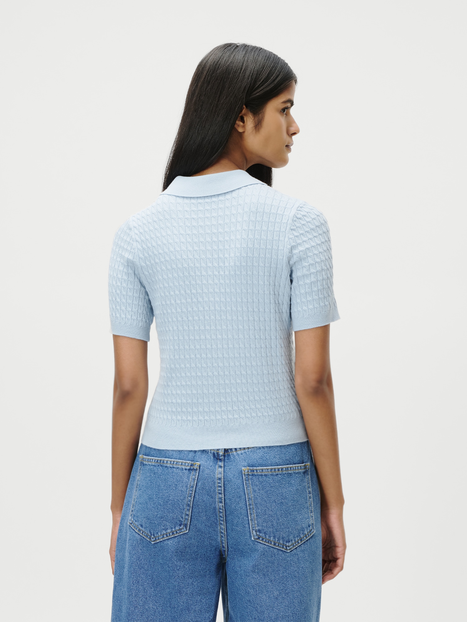 LeGer Polo »Manolja, LeGer by Lena Gercke« mit Zopfmuster, Logostickerei