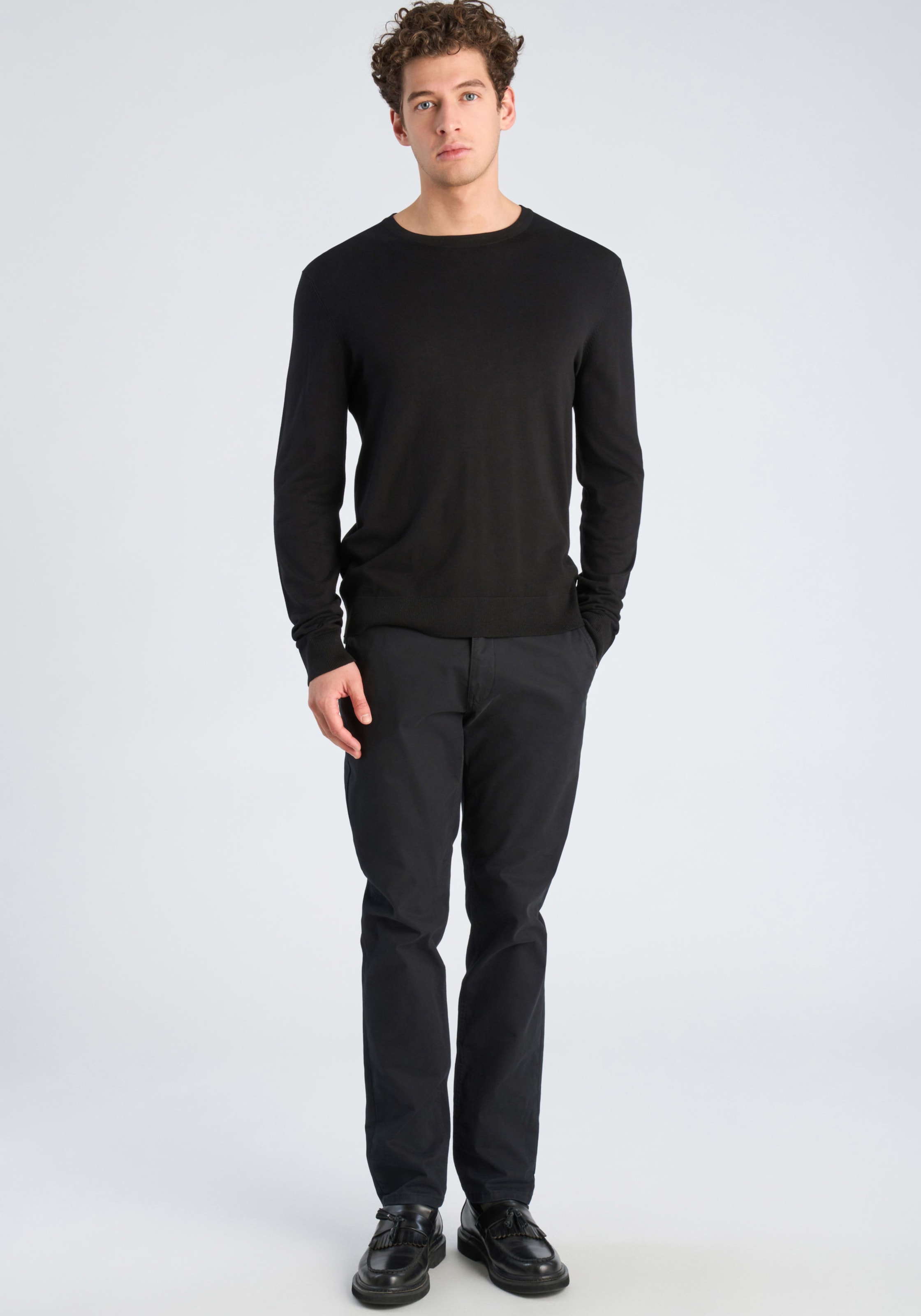 LINDBERGH Pull en tricot avec col rond / viscose / uni