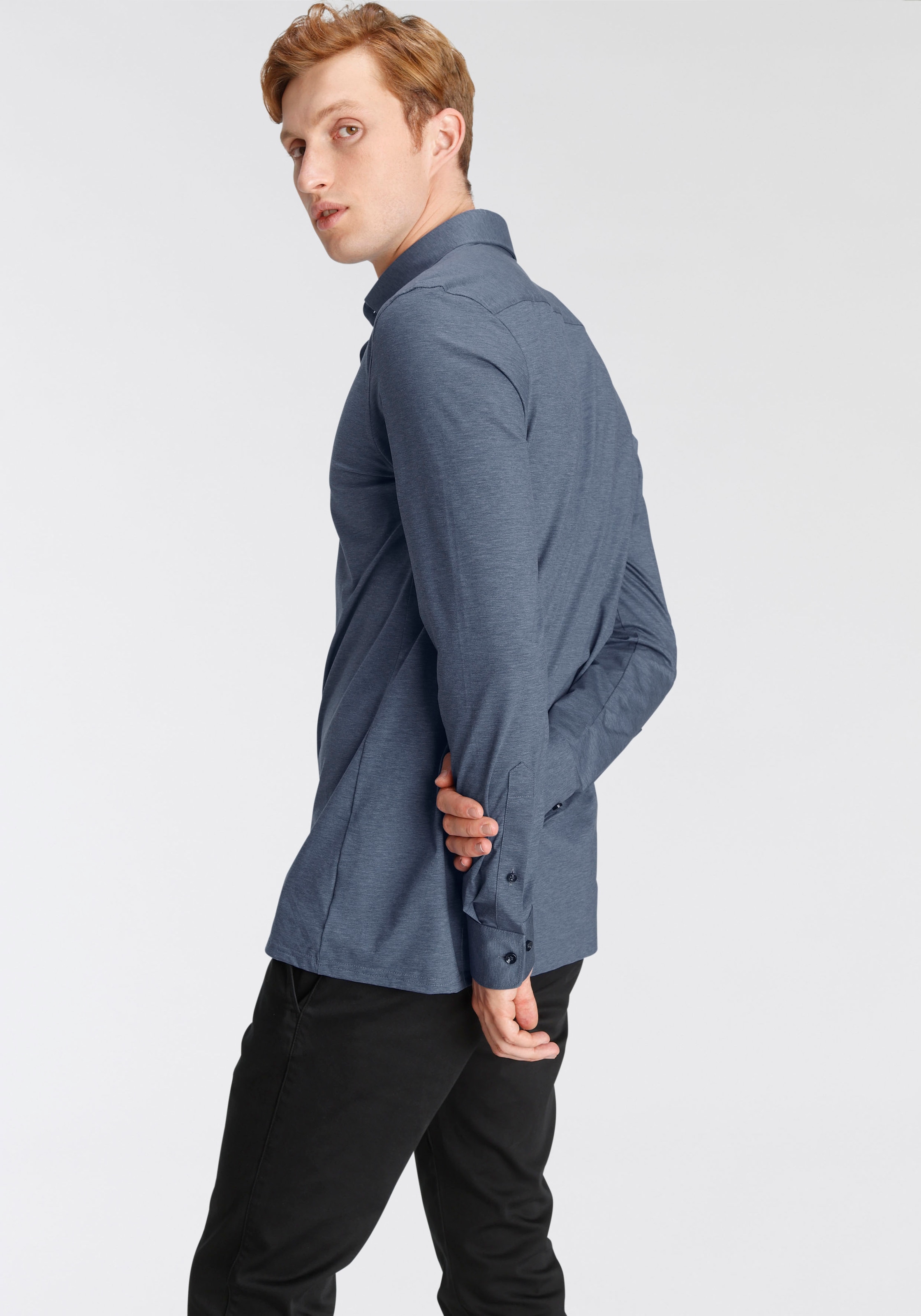 OLYMP Chemise à manches longues »Luxor 24/Seven modern fit Jerseyshirt« avec propriétés anti-odeurs
