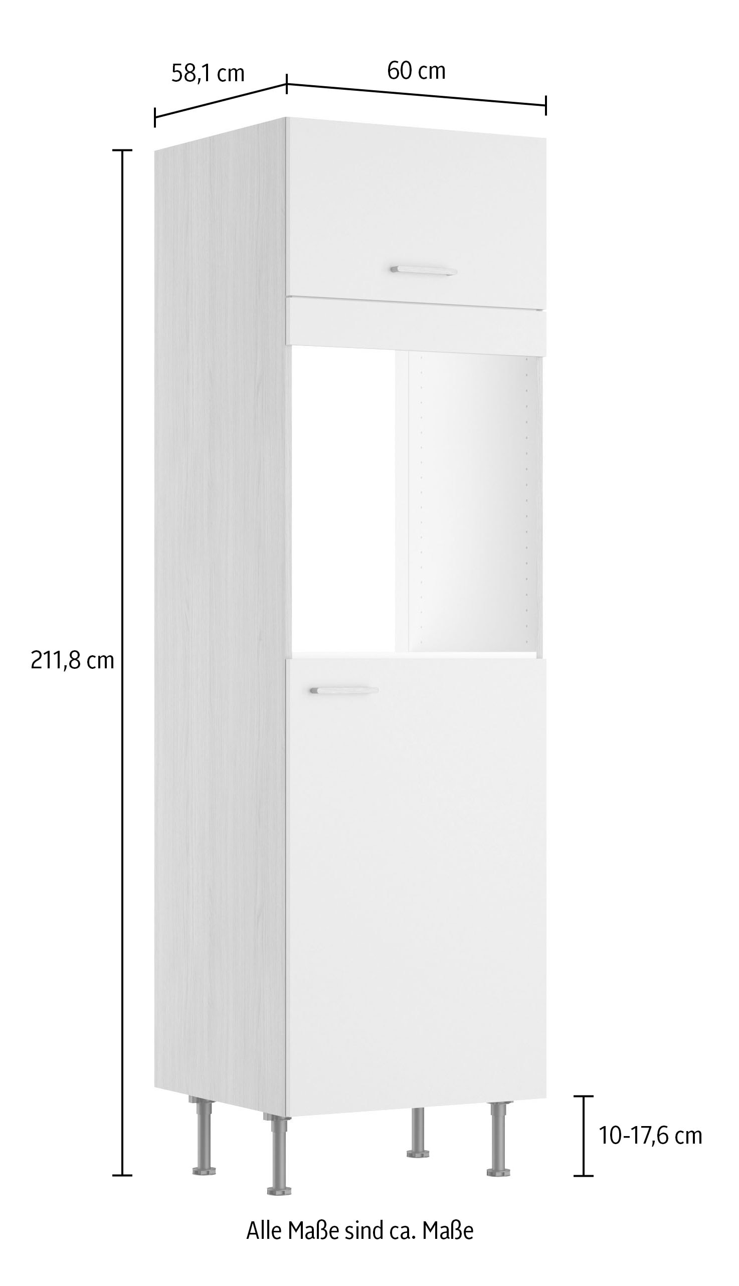 KOCHSTATION Backofen/Kühlumbauschrank »KS-Lucy« Breite 60 cm, mit 1 Tür, 1 Klappe, Soft-Close, höhenverstellbare Füsse