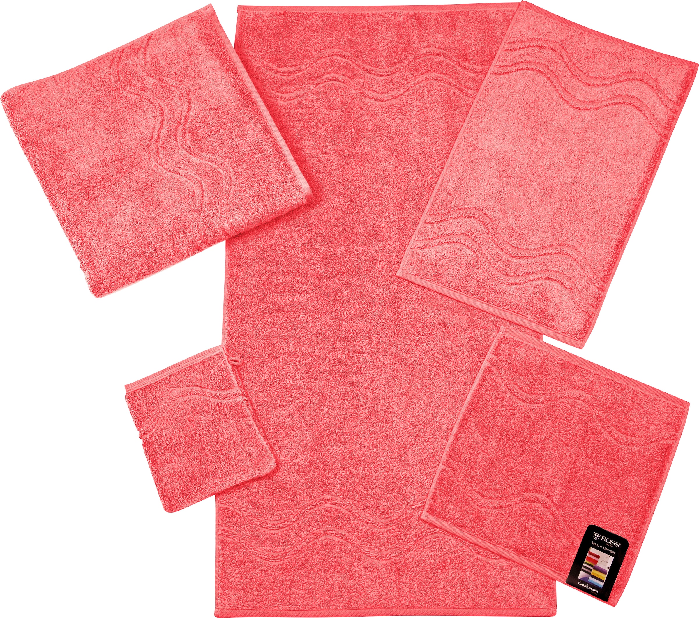 ROSS Handtuch »Cashmere feeling« 100% Baumwolle, mit Wellen-Bordüre, grosse Farbauswahl