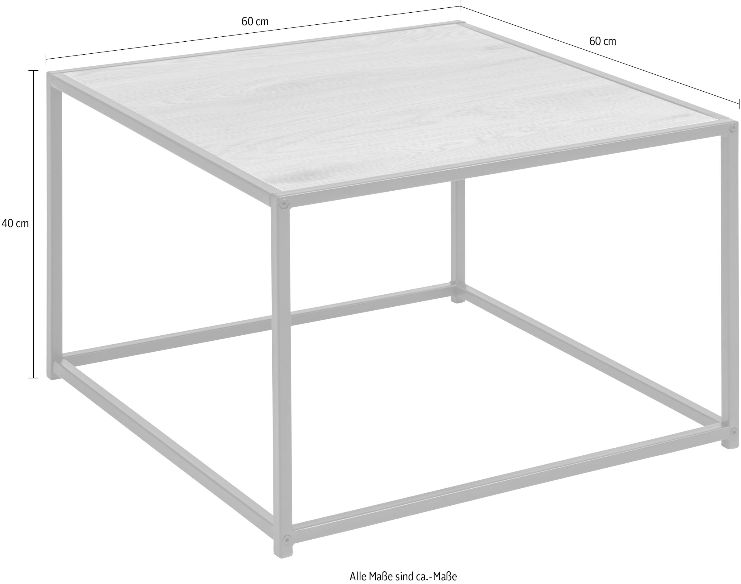 ACTONA GROUP Table basse structure métallique au look industriel moderne, carrée, largeur 60 cm