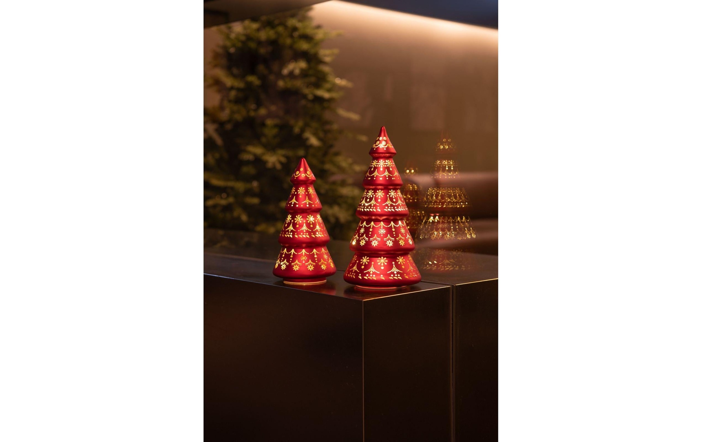 STT Lumière décorative LED »Tree Glas, Rot, 2-teilig« Module LED blanc chaud
