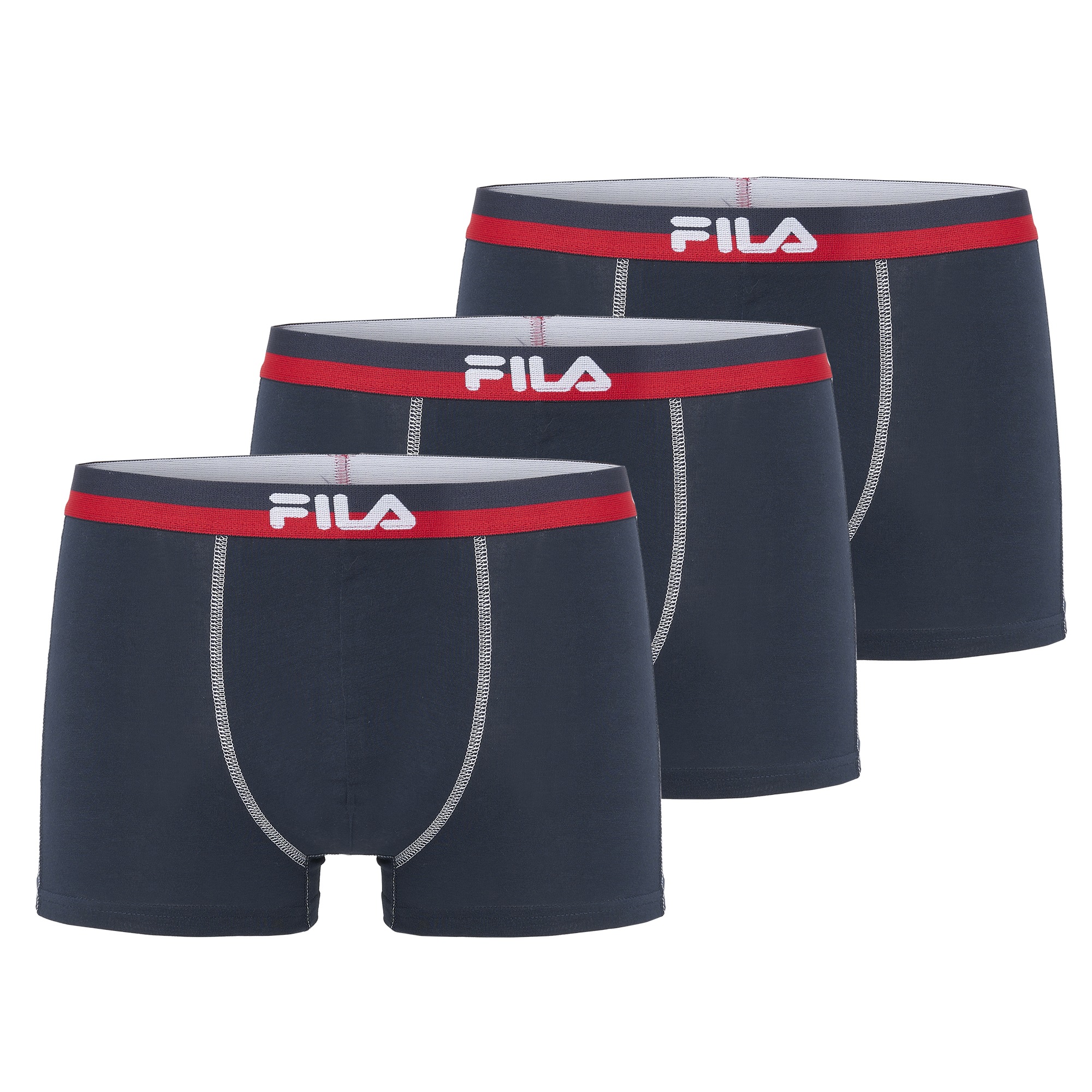Fila Boxers 3er Pack,  elastischer Logobund, Kontrastnähte