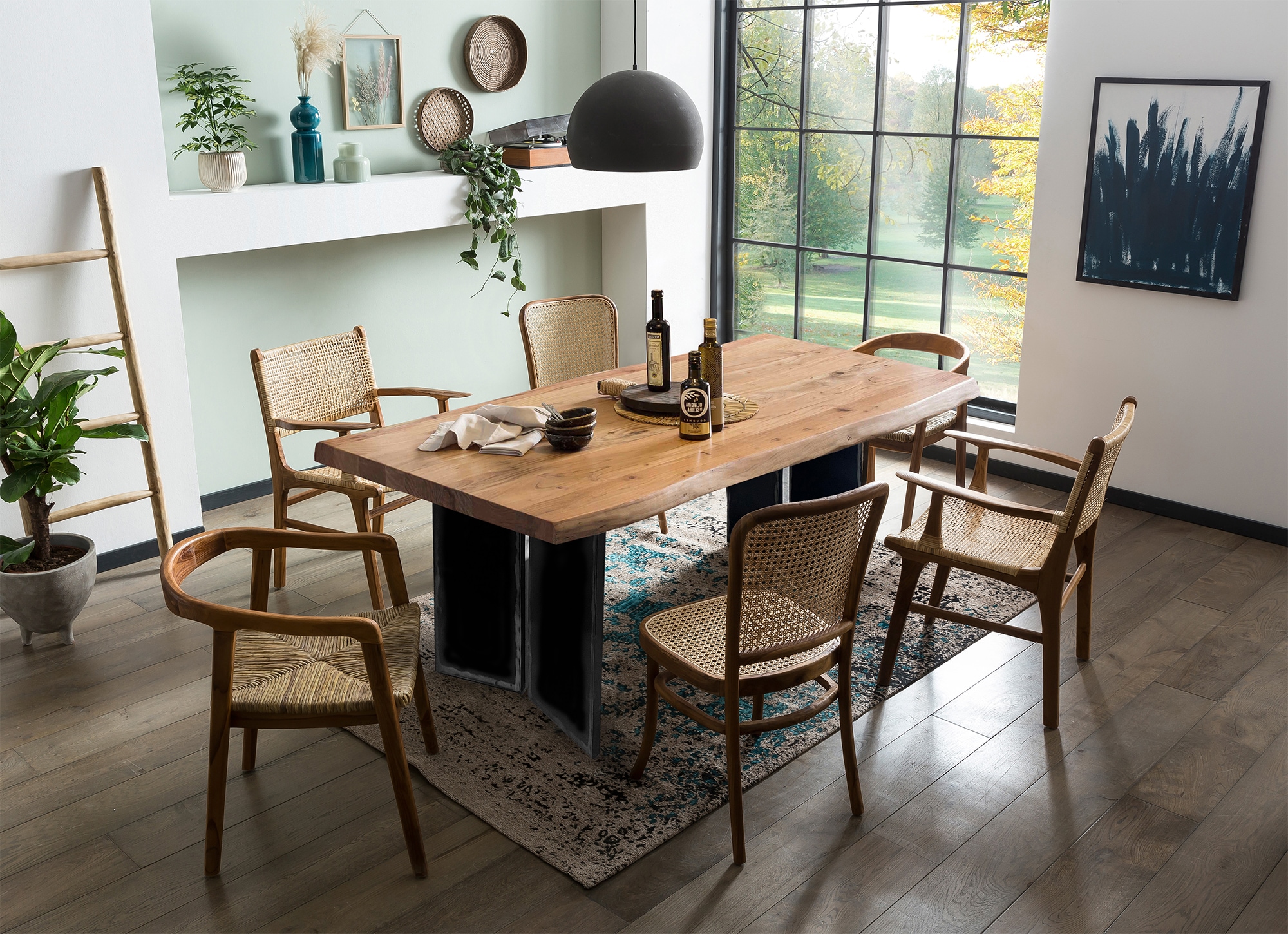 SIT Plateau de table »Manavgat aus massiver Akazie mit natürlicher Baumkante« 1 cuis tlg. Plateau en bois d'acacia de 56 mm d'épaisseur avec chant naturel comme sur l'arbre