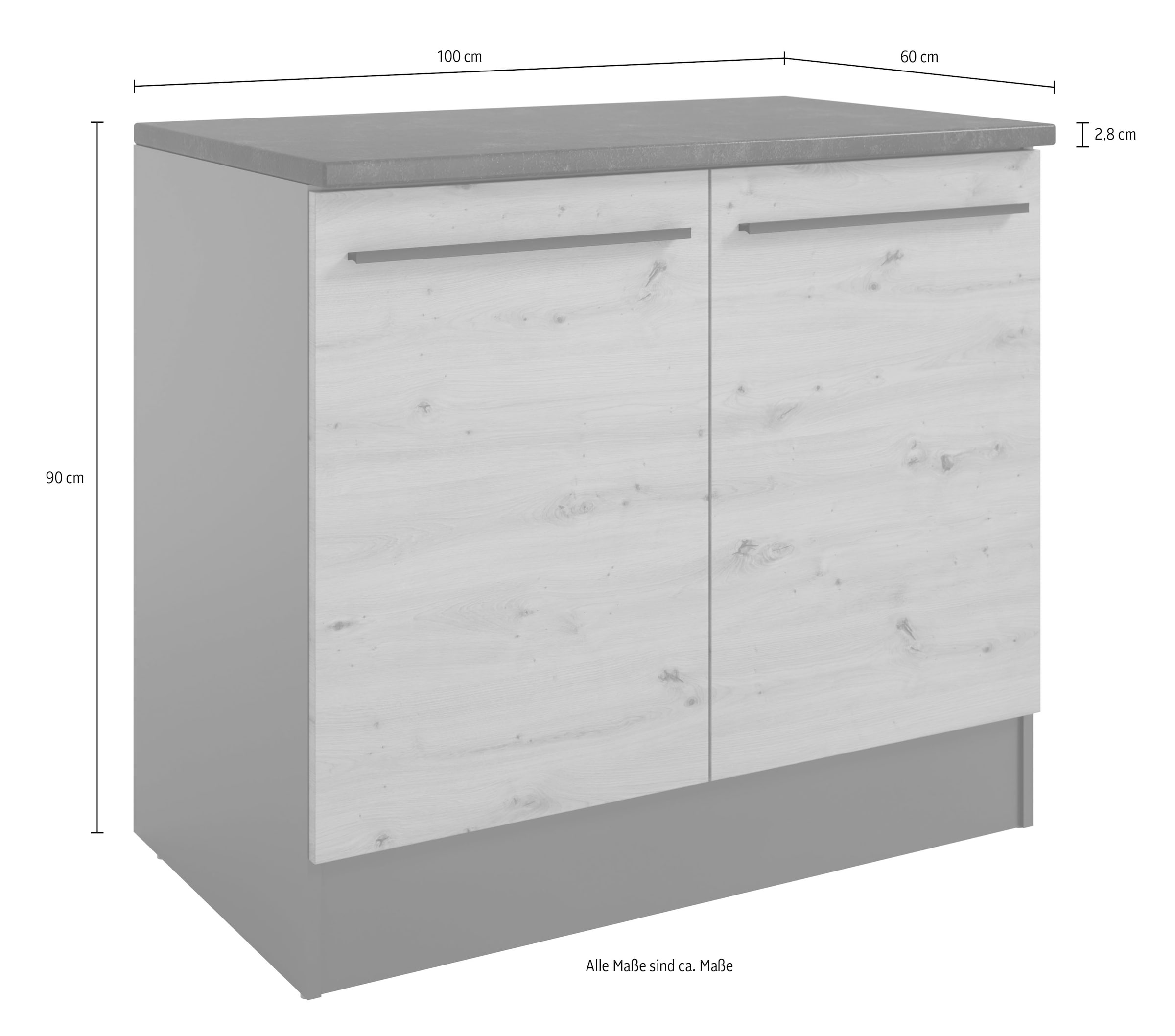 BASIC by Balculina Spülenschrank »Jazz B/T/H 100x60x90 cm« 1 Stk. tlg. Breite 100cm, Melaminbeschichtung