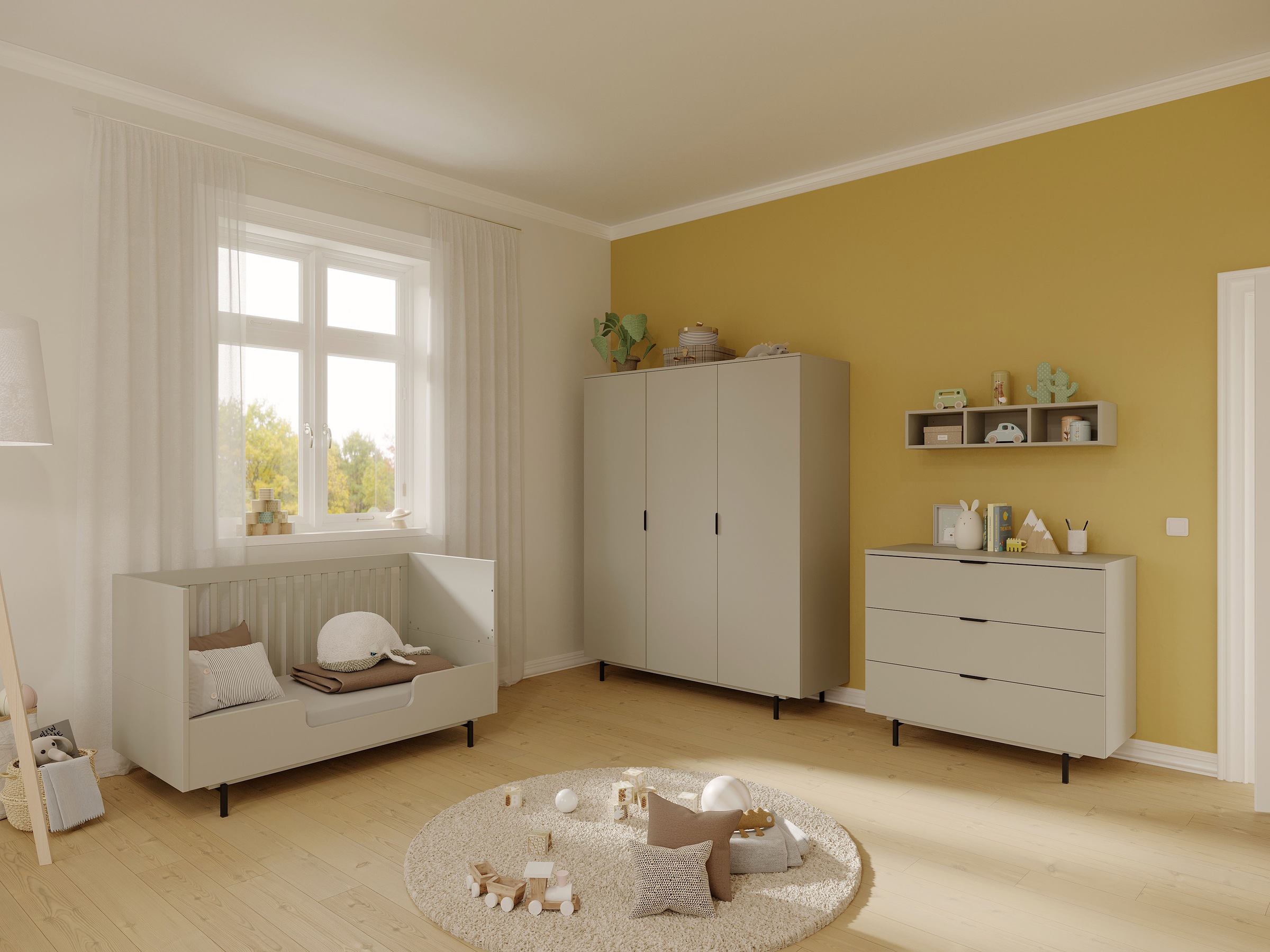 GERMANIA Lit bébé »Tomino« 1 cuis tlg. inkl. Umbauseiten, B/H/T 144/87/75 cm, belastbar bis 100 kg