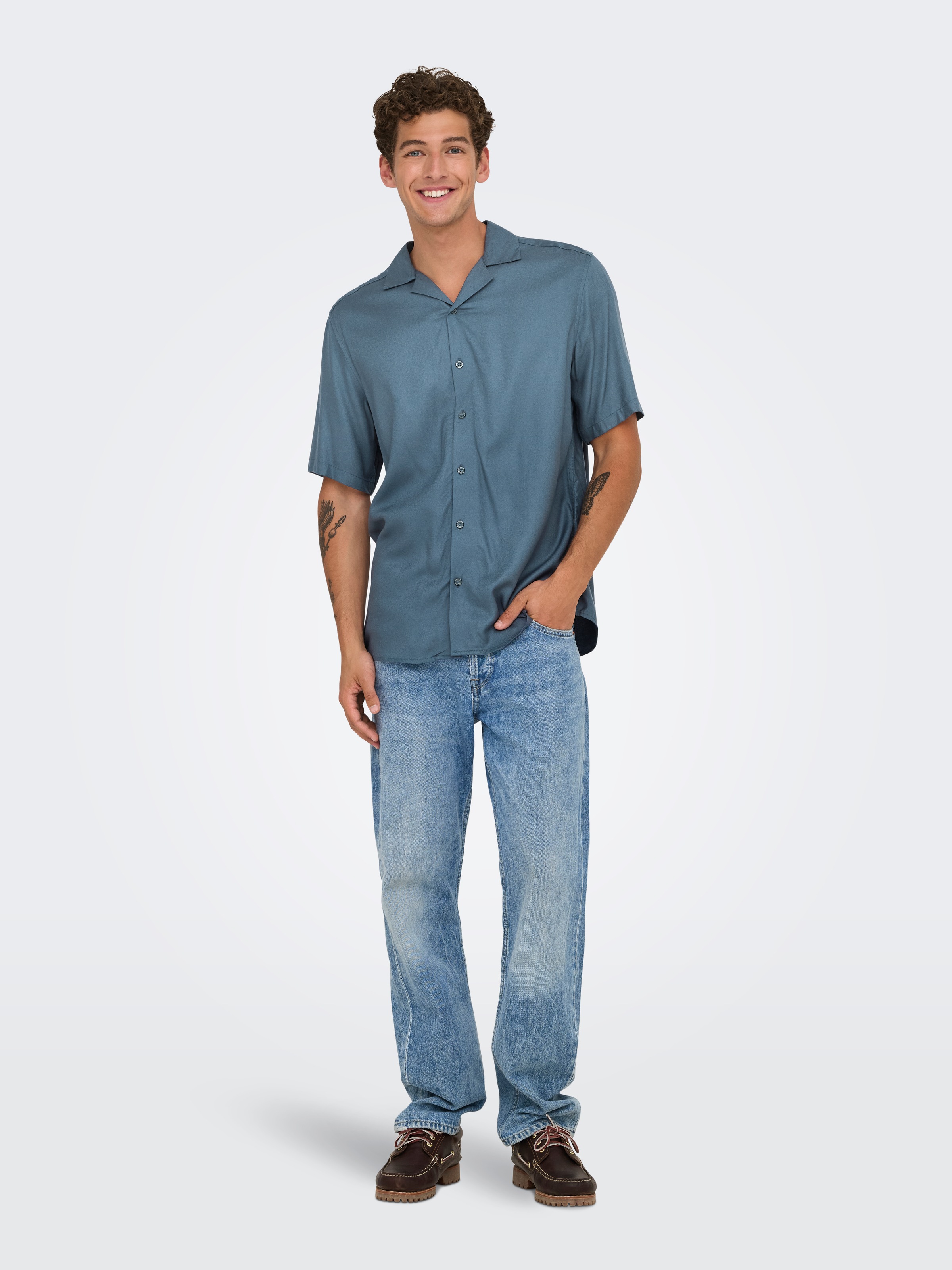 ONLY & SONS Kurzarmhemd »ONSDASH LIFE REG VISC RES SS SHIRT«