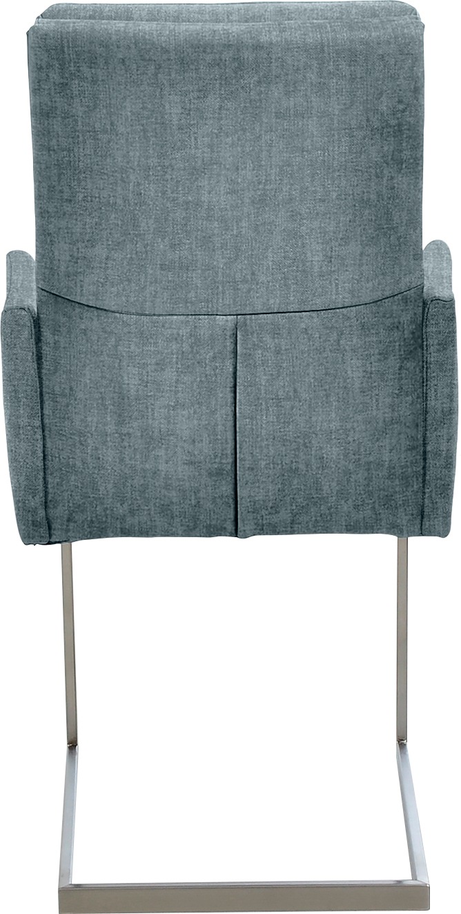 K+W Komfort & Wohnen Chaise avec accoudoirs () tube vertical stable, piètement aspect inox ou noir