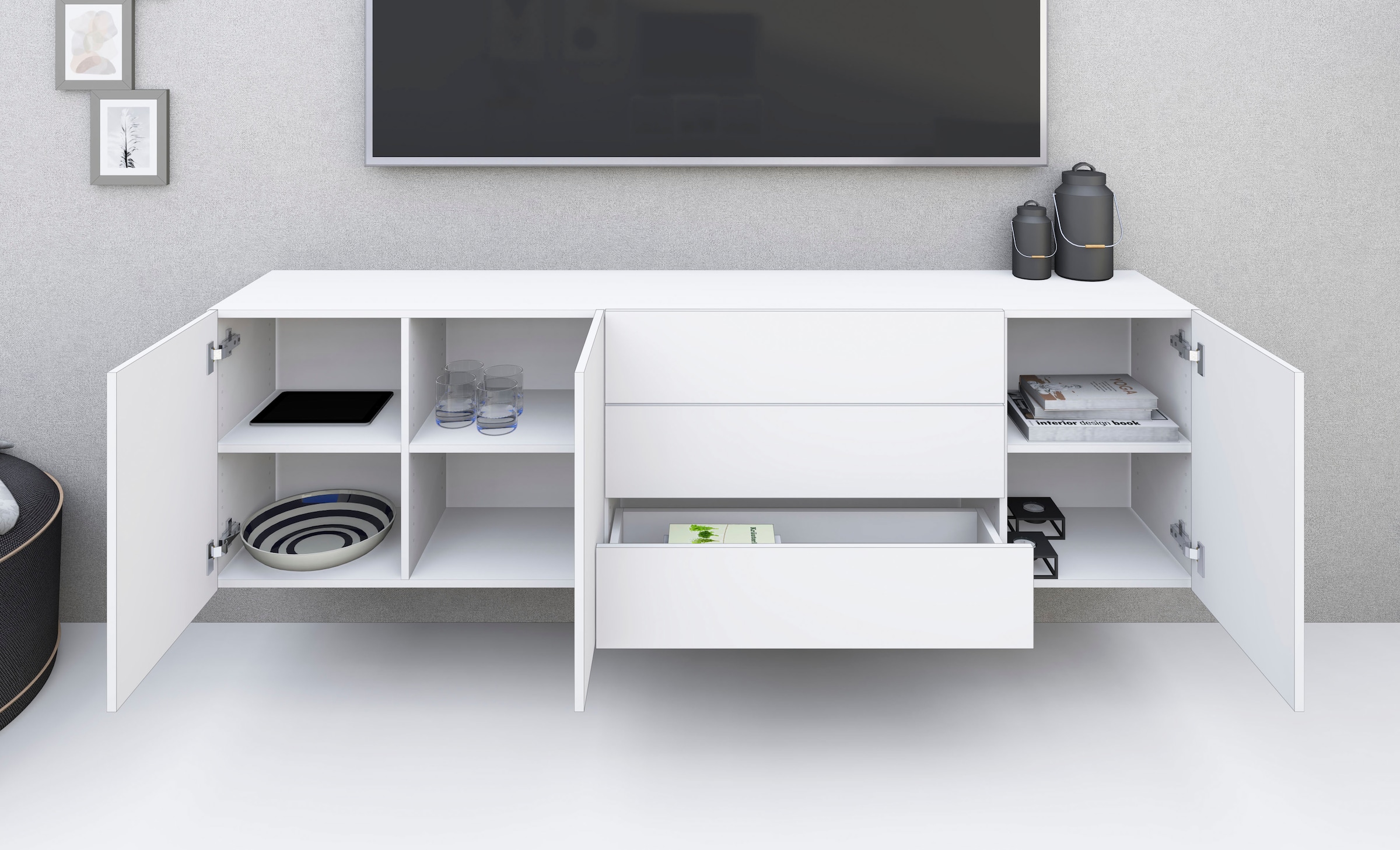 borchardt Möbel Sideboard »Sophia« Breite 190 cm, hängend und stehend montierbar