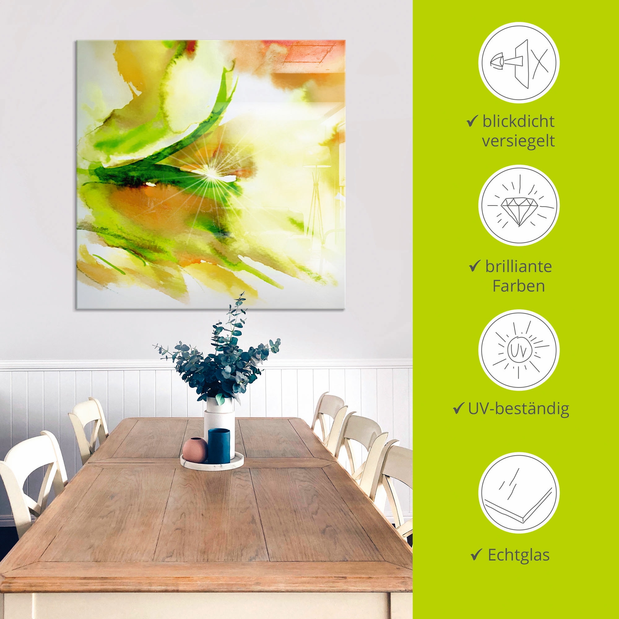 Artland Glasbild »Morgenlicht« Gegenstandslos 1 Stk. tlg. in verschiedenen Grössen