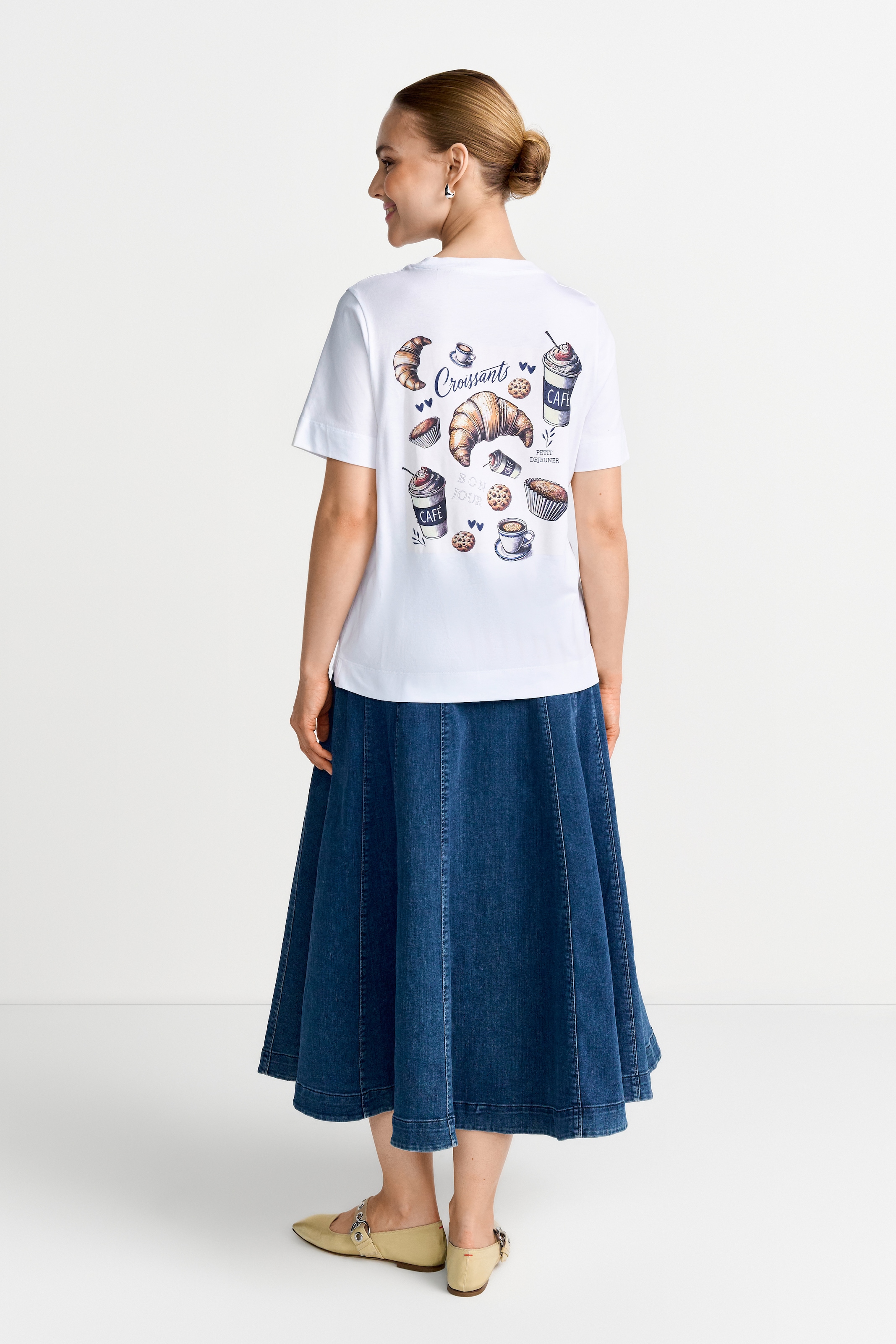 RICHROYAL T-Shirt cooler Rückendruck, reine Baumwolle