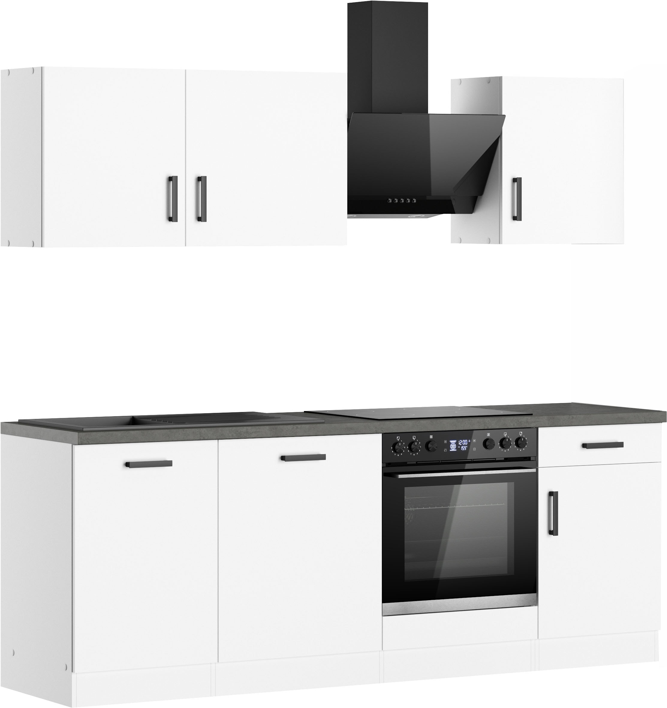 KOCHSTATION Kitchenette »KS-Toronto« Largeur 220 cm, au choix avec appareils HANSEATIC-E