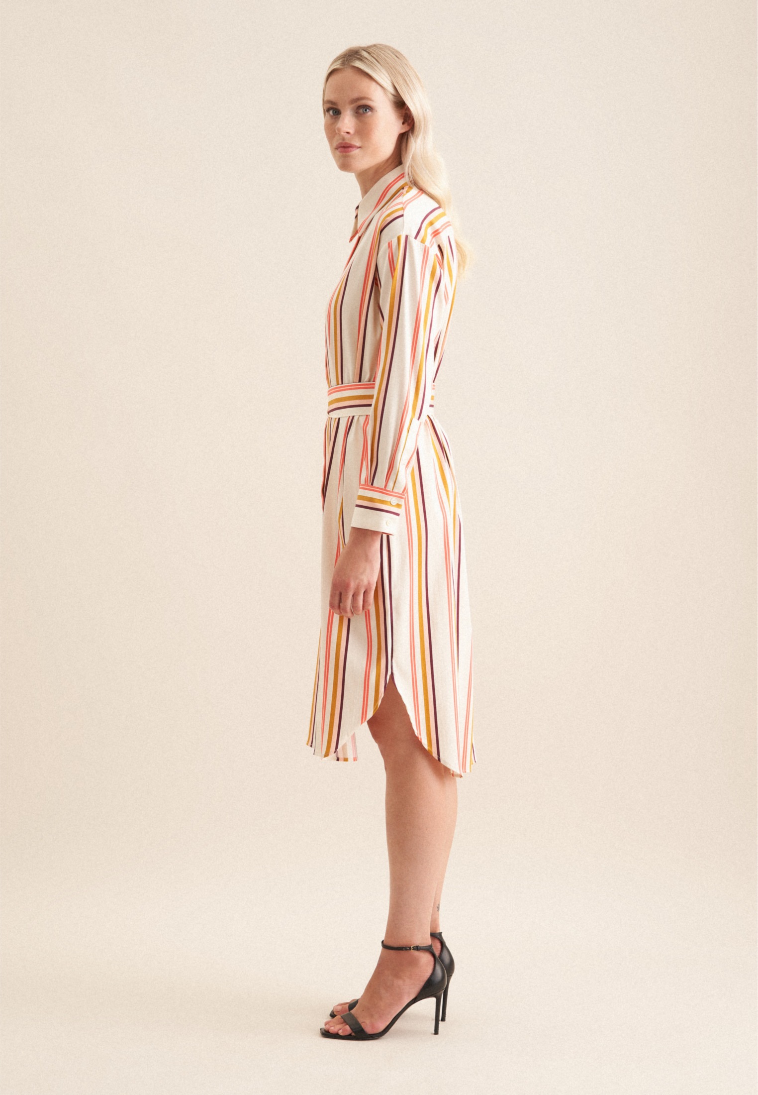 seidensticker Sommerkleid »Schwarze Rose« Langarm Kragen Streifen