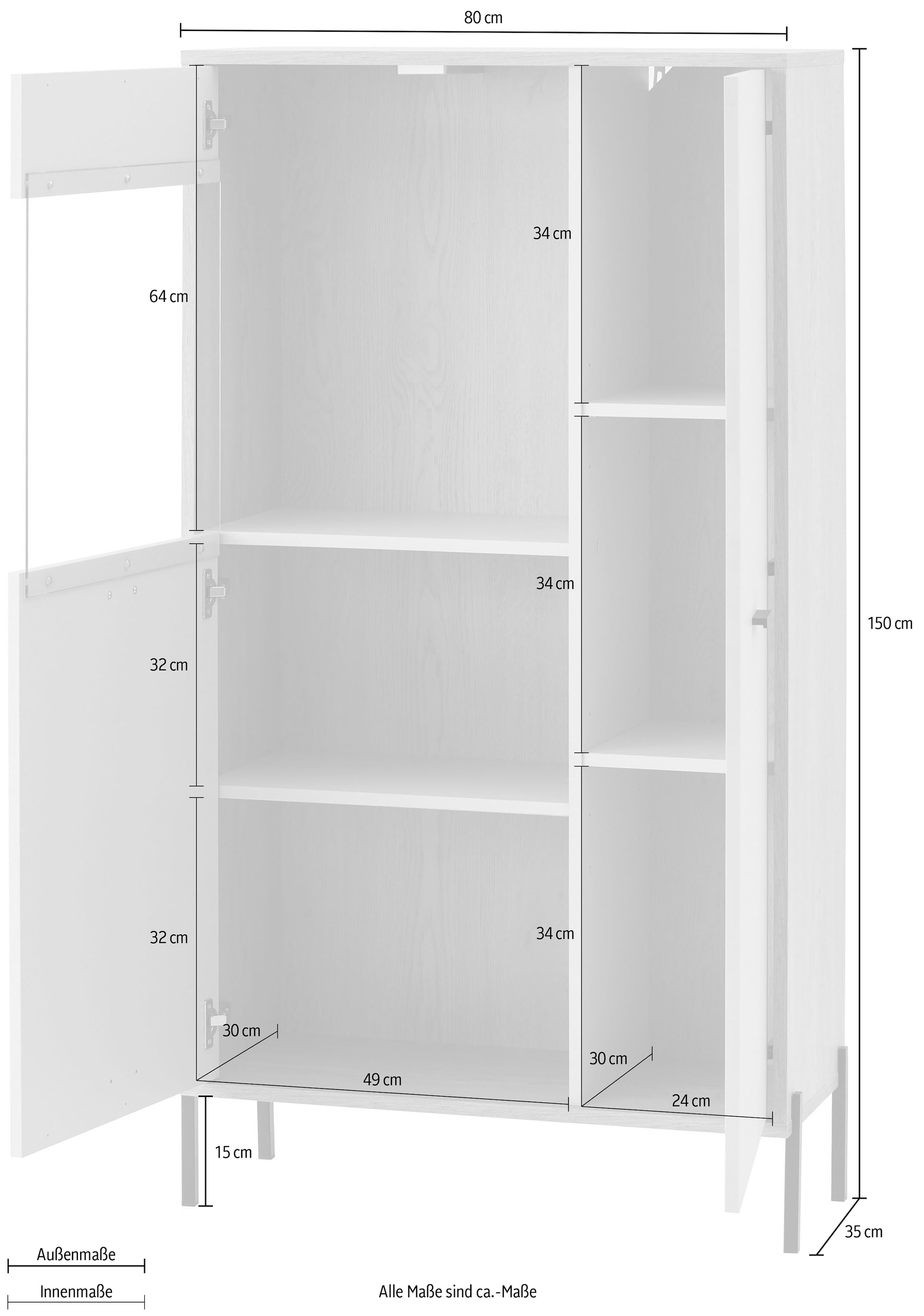 Home affaire Wohnwand »Fredericia, moderne Anbauwand, Komplettset in Kaschmir« Set, 4 Stk. tlg.