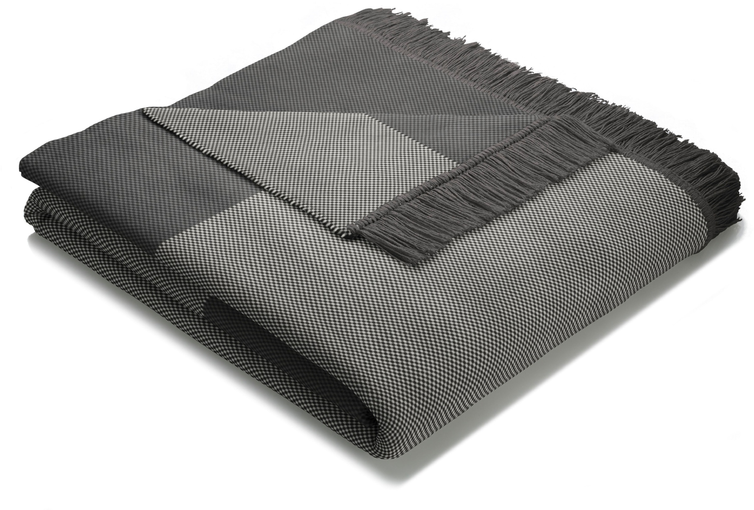 Biederlack Couvre-canapé »Cotton Cover Salt & Pepper« mit Fransen