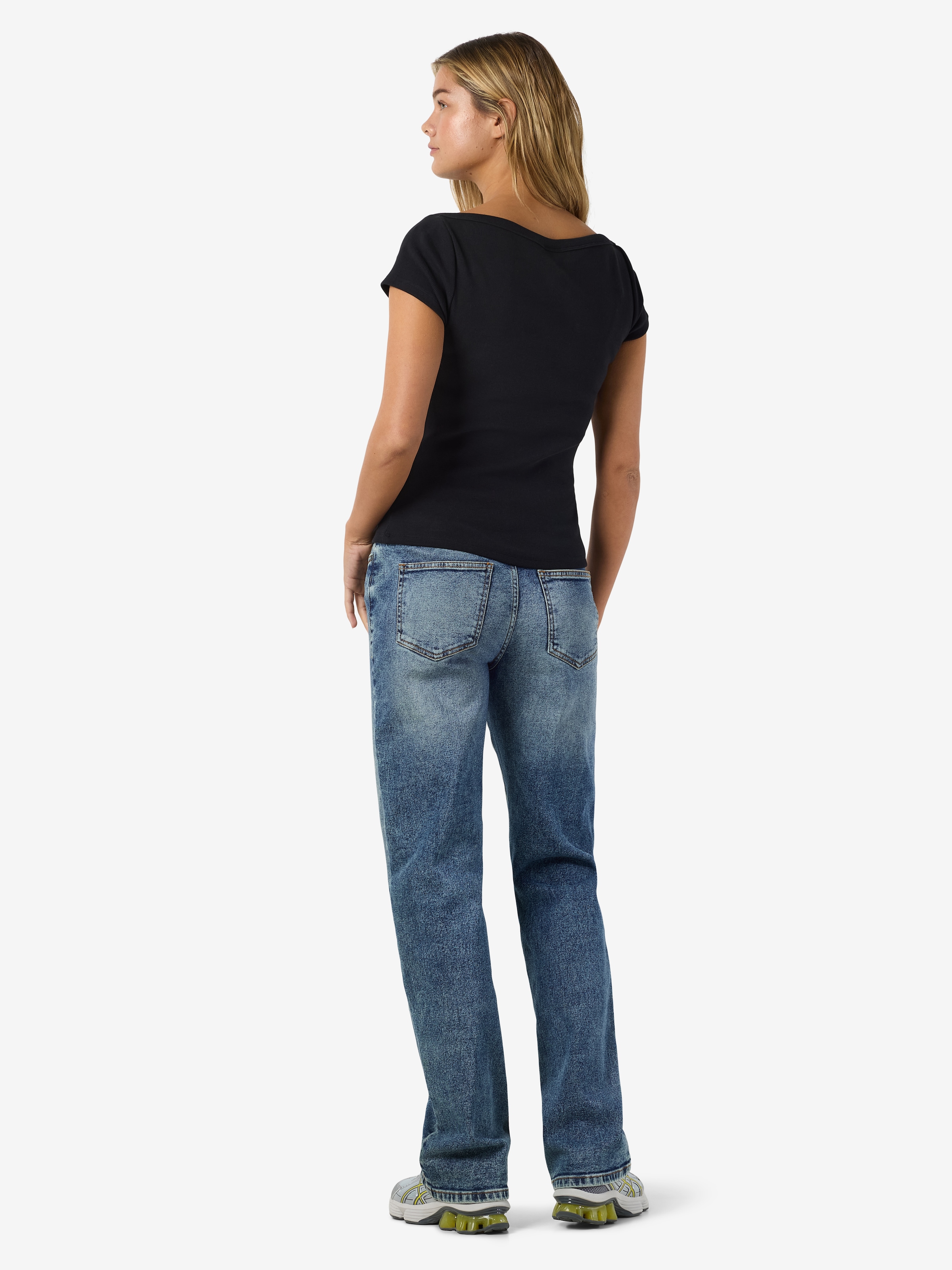 Noisy may T-shirt à manches courtes »NMMAYA S/S BOATNECK TOP NOOS« Baumwollmischung, regular fit