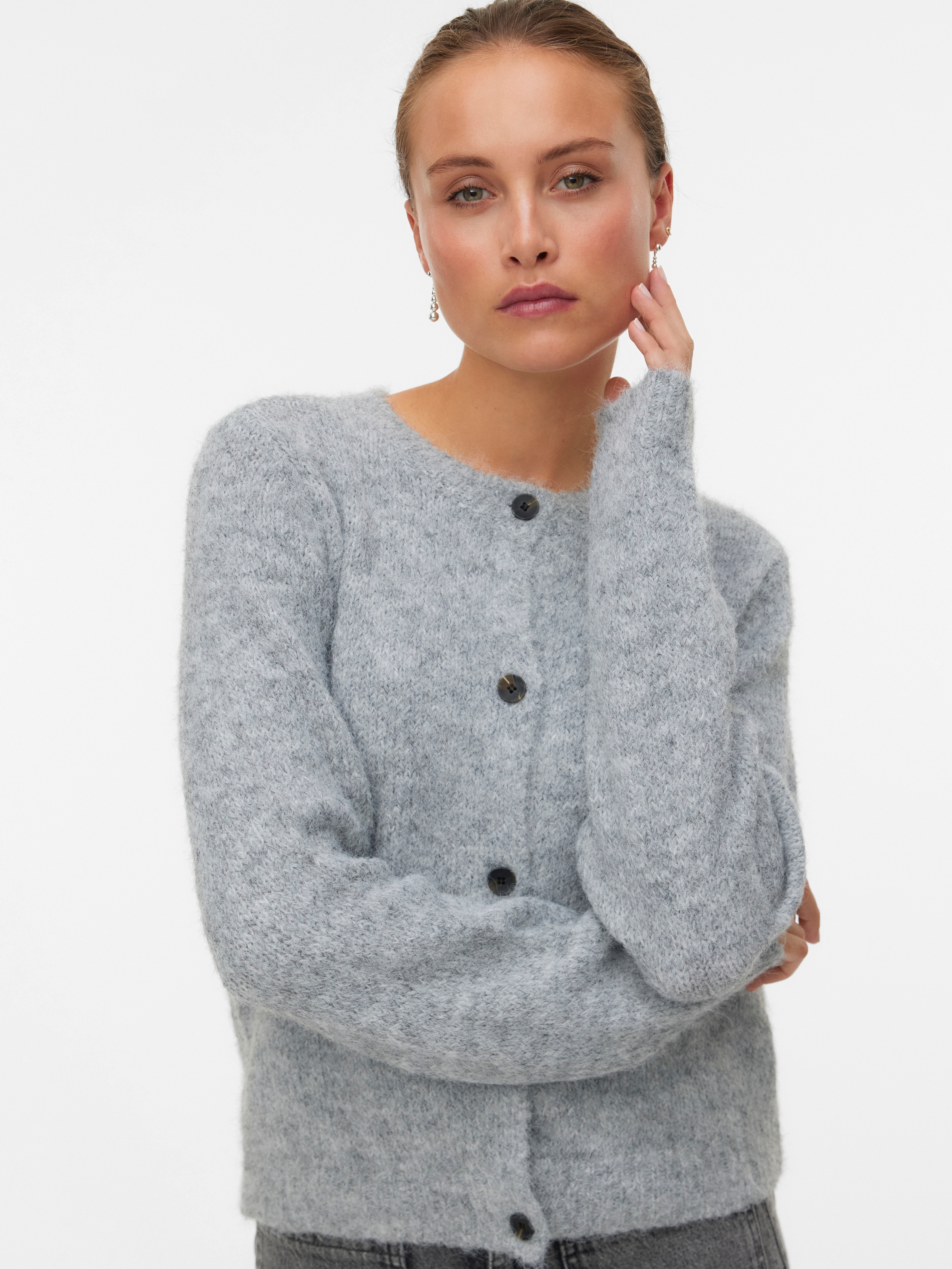 Vero Moda Strickjacke »VMNOVAH LS O-NECK BUTTON CARDI GA NOOS«