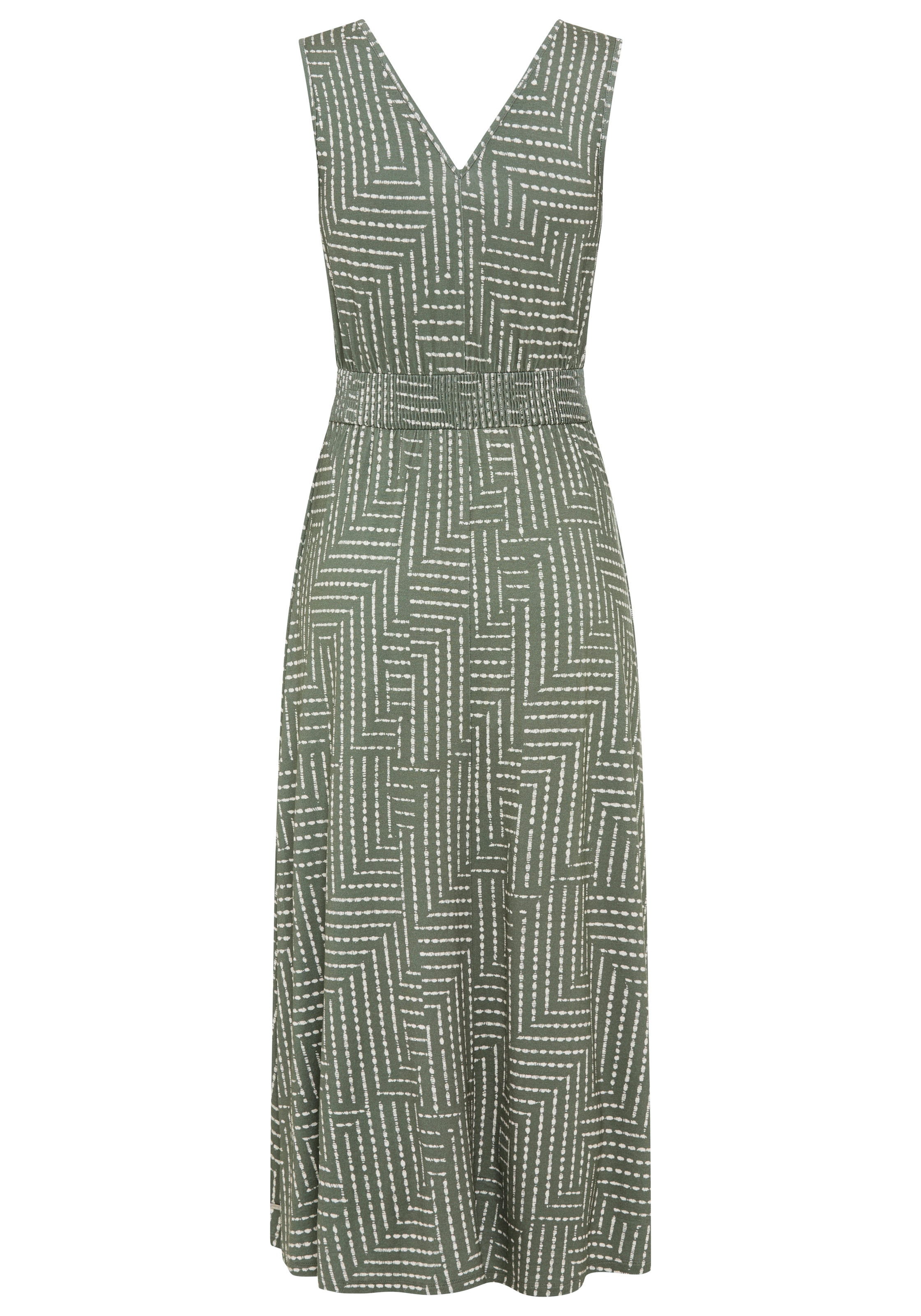 Laura Scott Robe d'été gemusterte Optik, aus Viskose und Elasthan, mit V-Ausschnitt