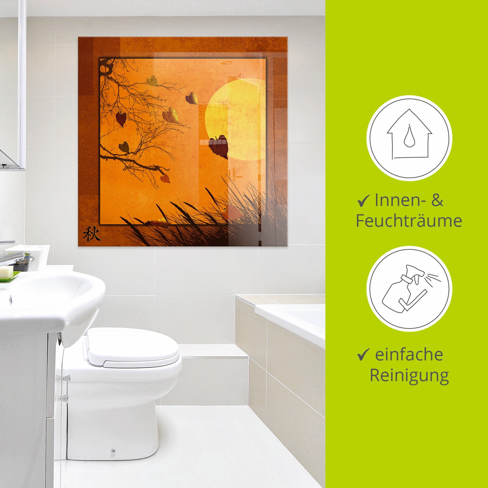 Artland Tableau en verre »Serie vier Jahreszeiten - Herbst« Quatre saisons 1 cuis tlg. disponible en différentes tailles