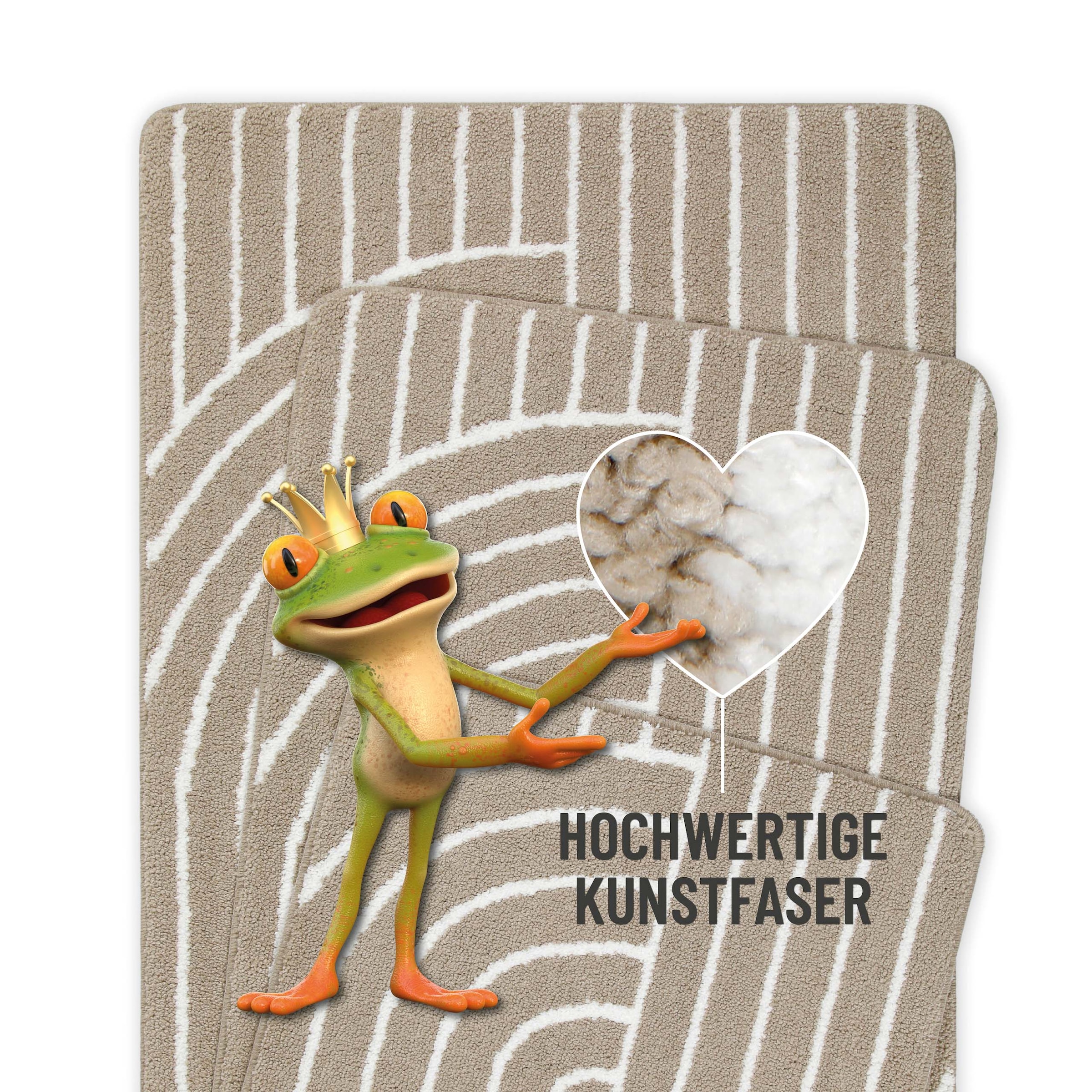 Wecon home Basics Tapis de bain »Hilda« Höhe 15 mm lavable, antidérapant, résistant, facile d'entretien avec motif rétro