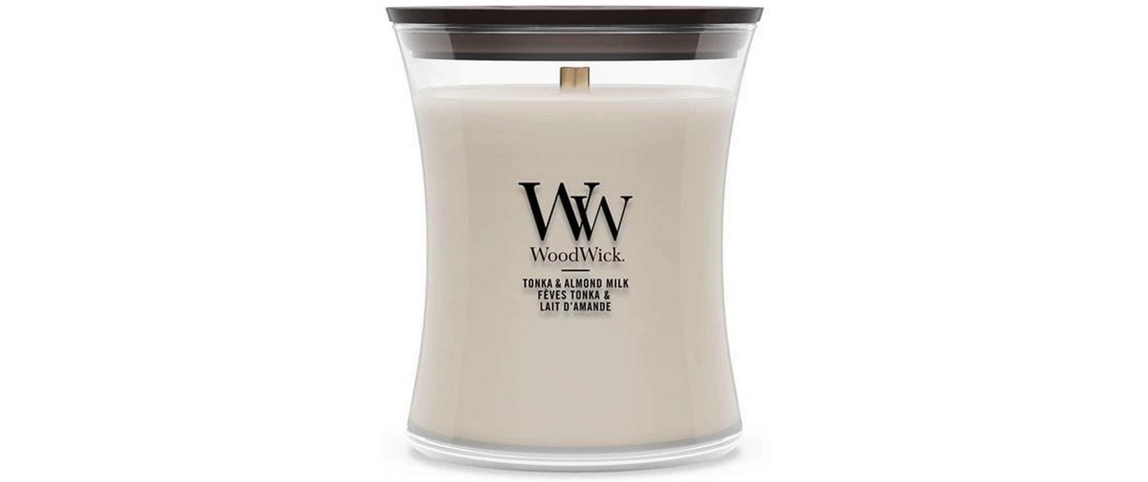 Woodwick Duftkerze »Tonka & Almond Milk Medium Jar«