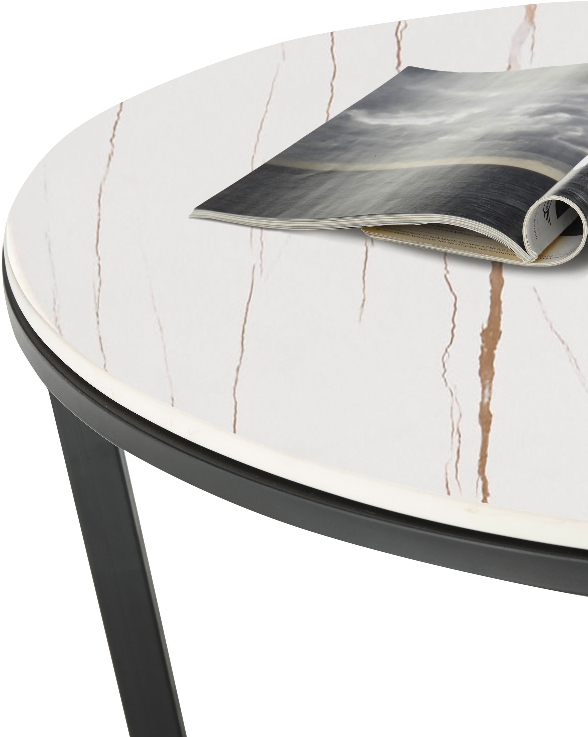 Stolkom Table basse »HARPER 2« rund Keramik, Tisch-Platte marmorisiert