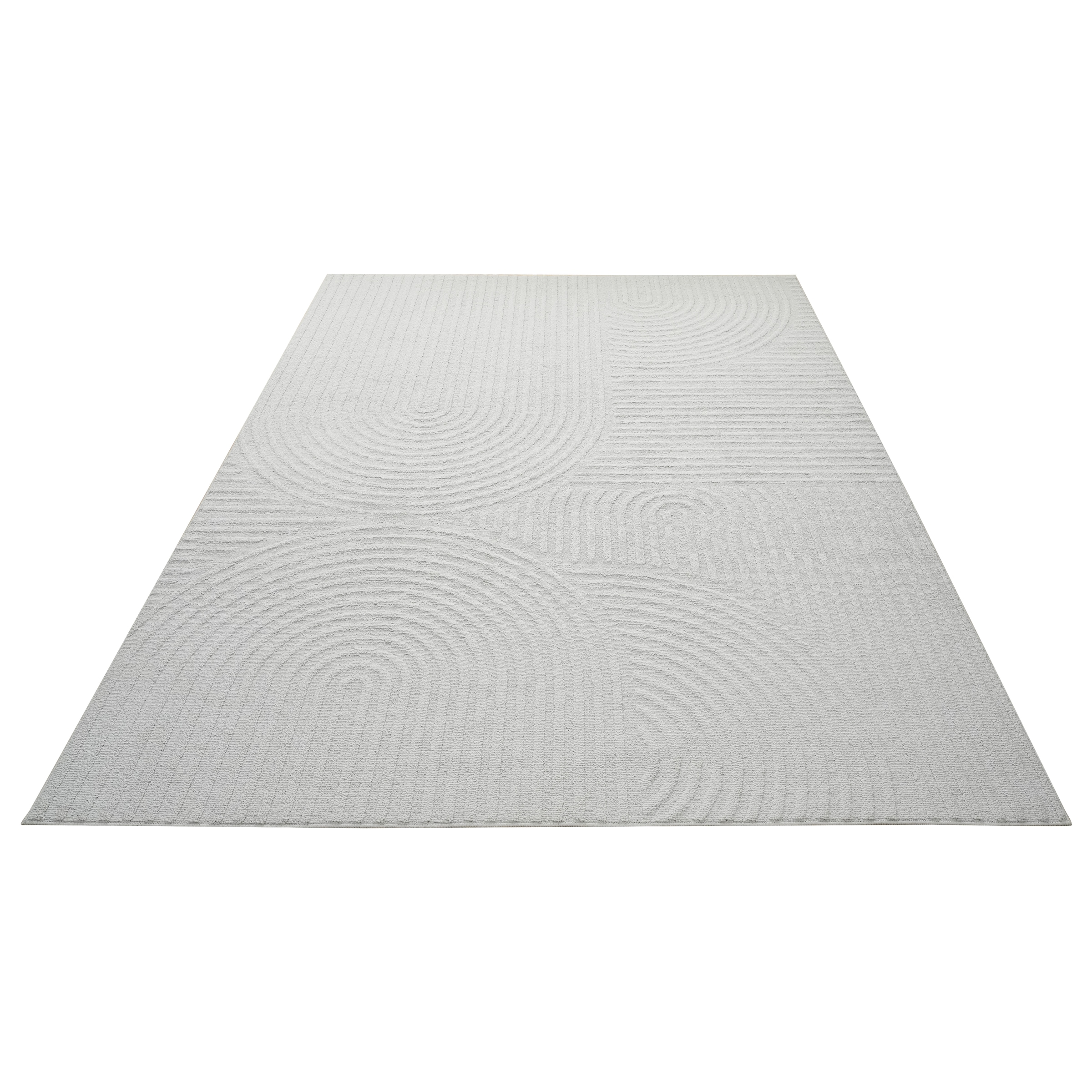 GOODproduct Tapis »Jola, In- und Outdoor geeignet, Hoch-Tief-Design, Scandi« Rectangulaire 9 mm Höhe structure haut-bas, zen, résistant aux intempéries et aux UV, balcon, camping